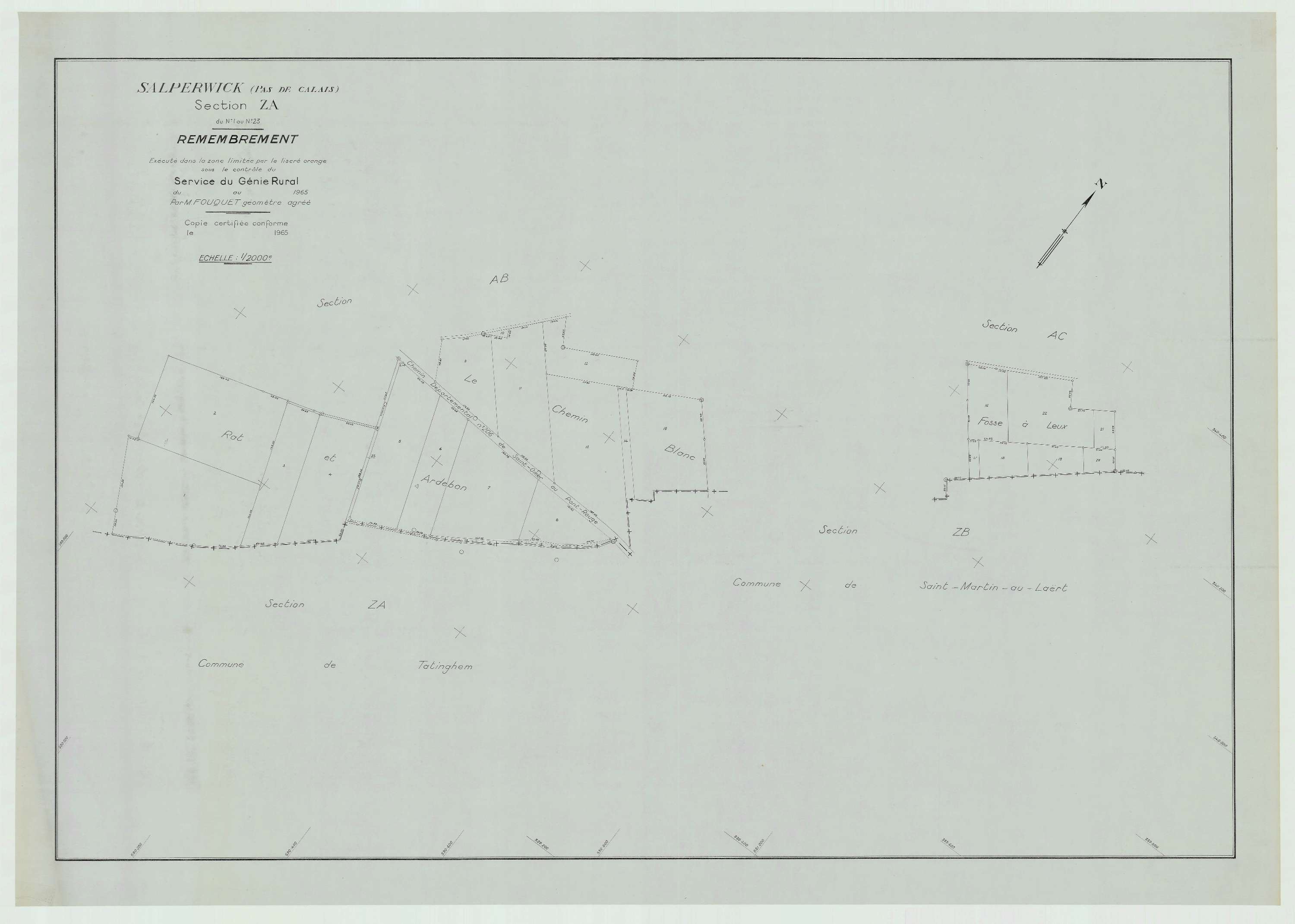 Salperwick - Plan de remembrement : section ZA.