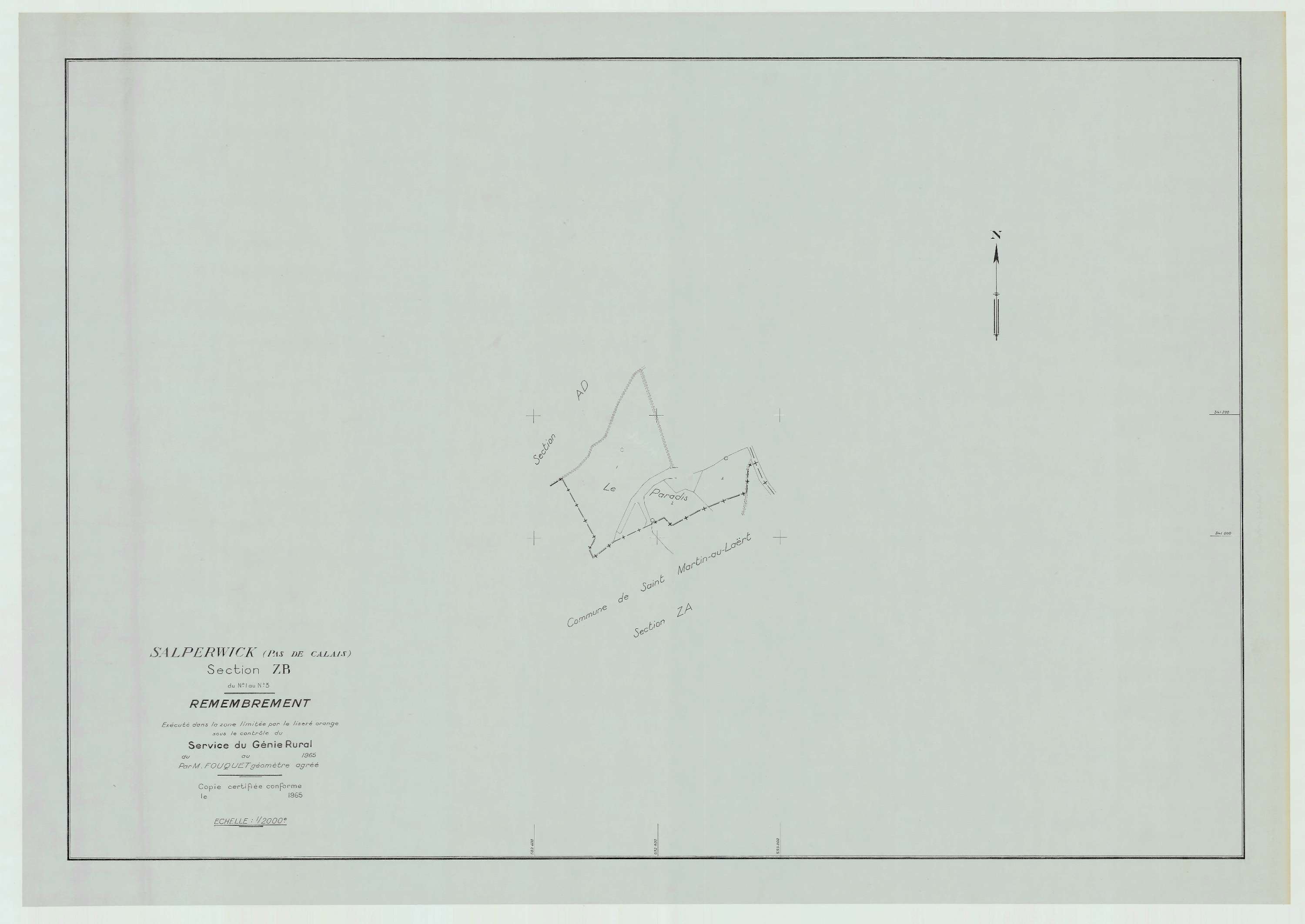 Salperwick - Plan de remembrement : section ZB.