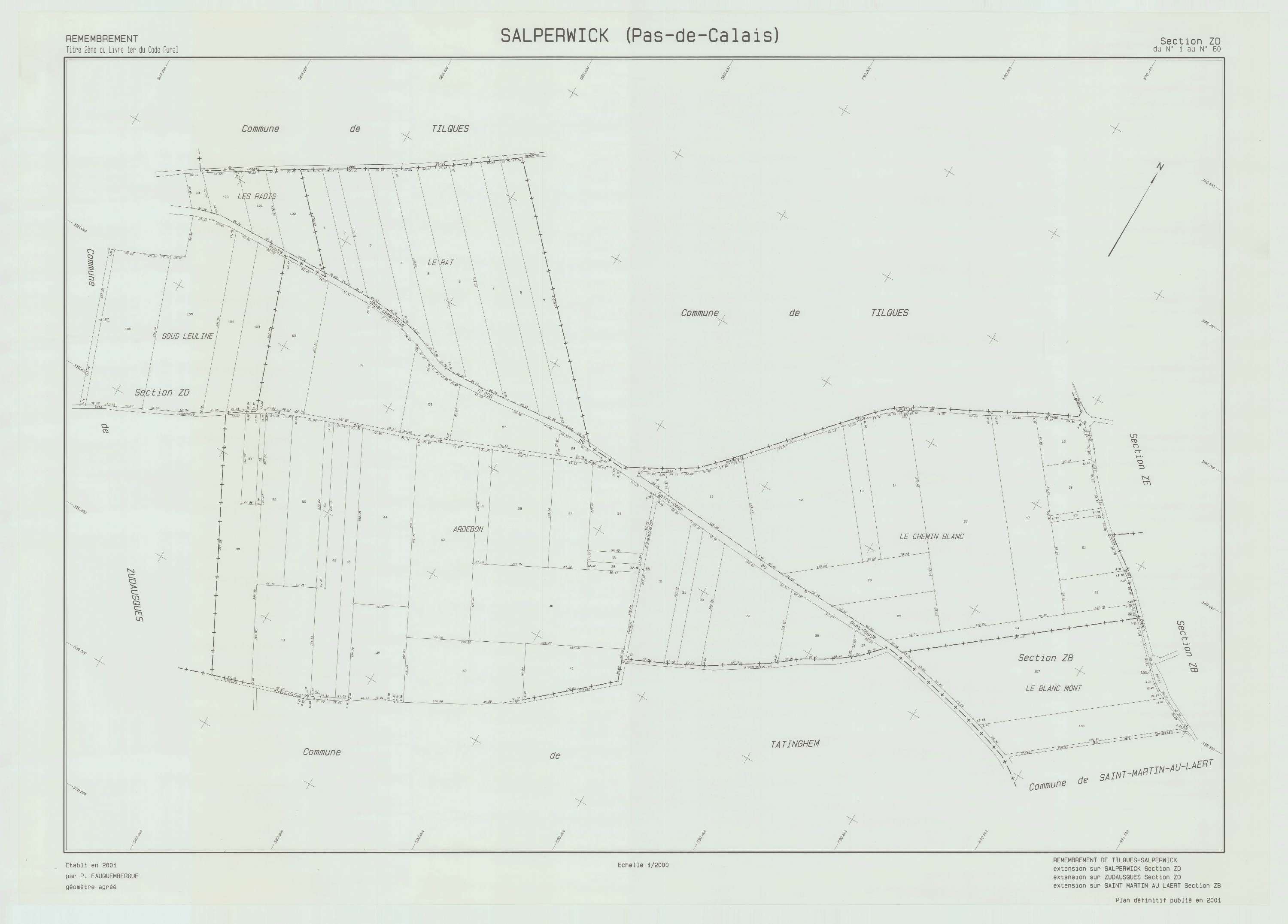 Salperwick - Plan de remembrement : section ZD.