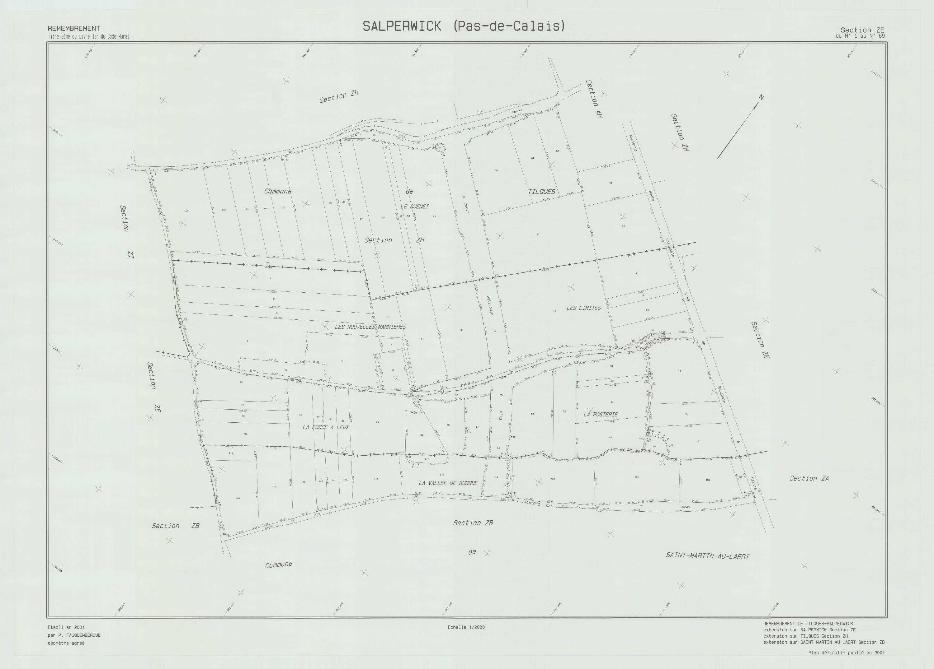 Salperwick - Plan de remembrement : section ZE.