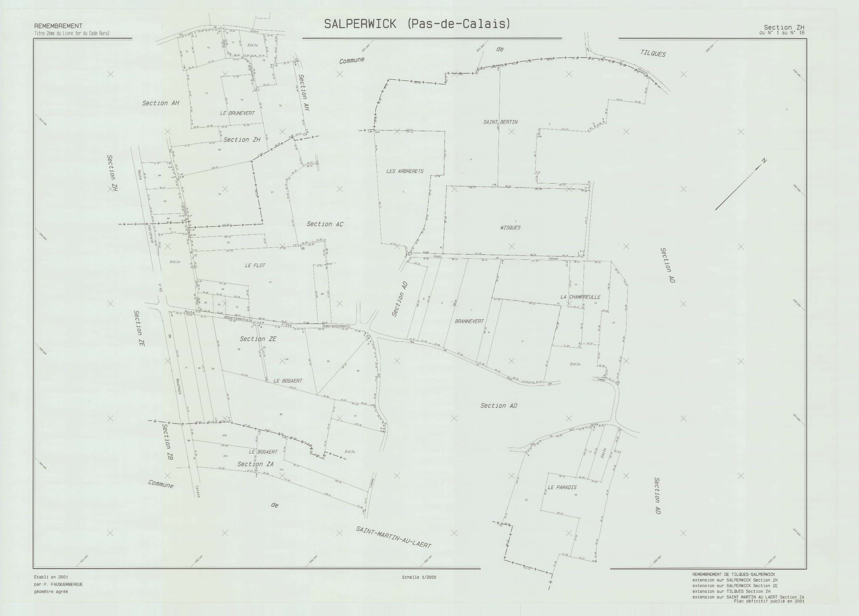Salperwick - Plan de remembrement : section ZH.