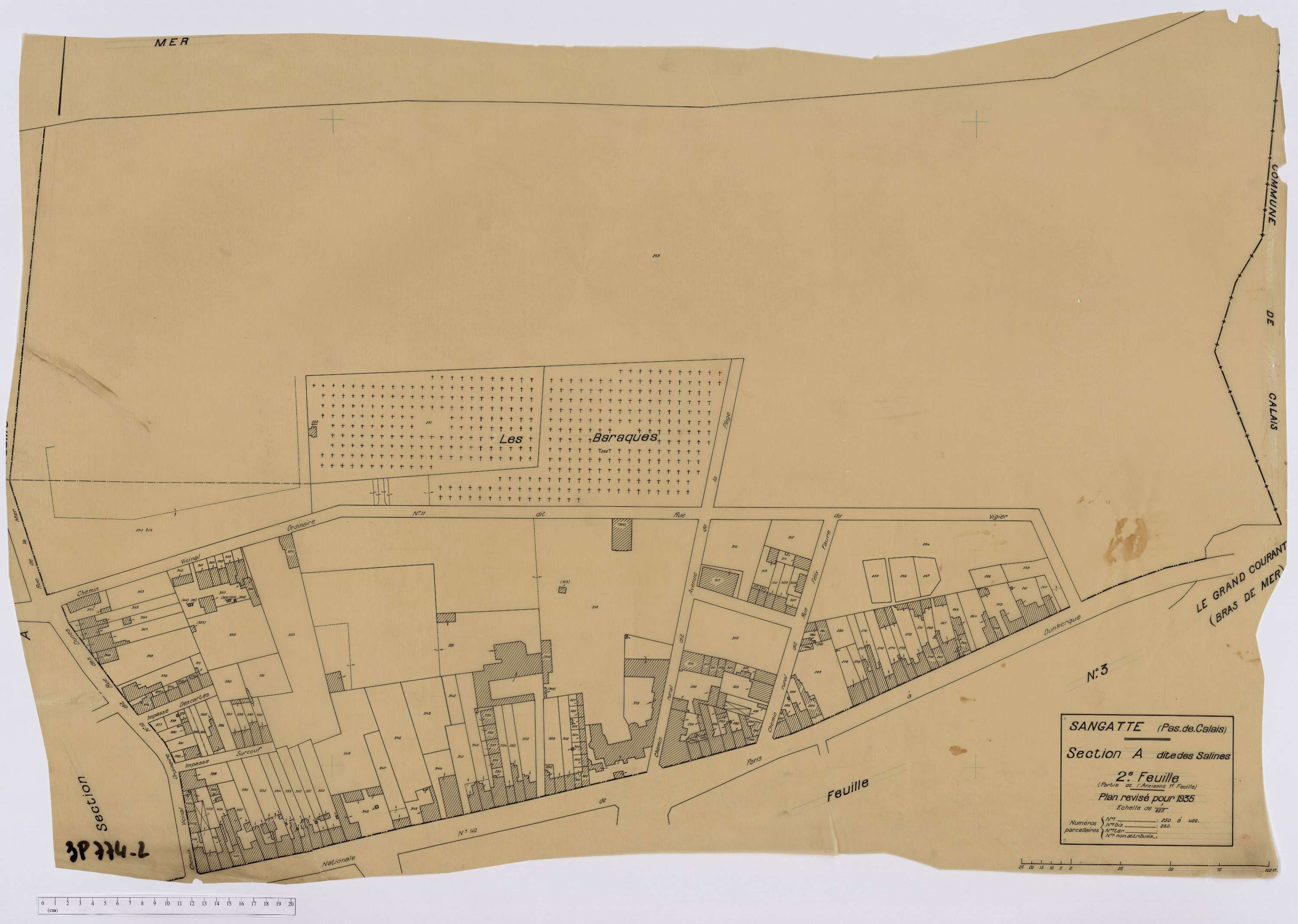 Sangatte - Section A, feuille 2.
