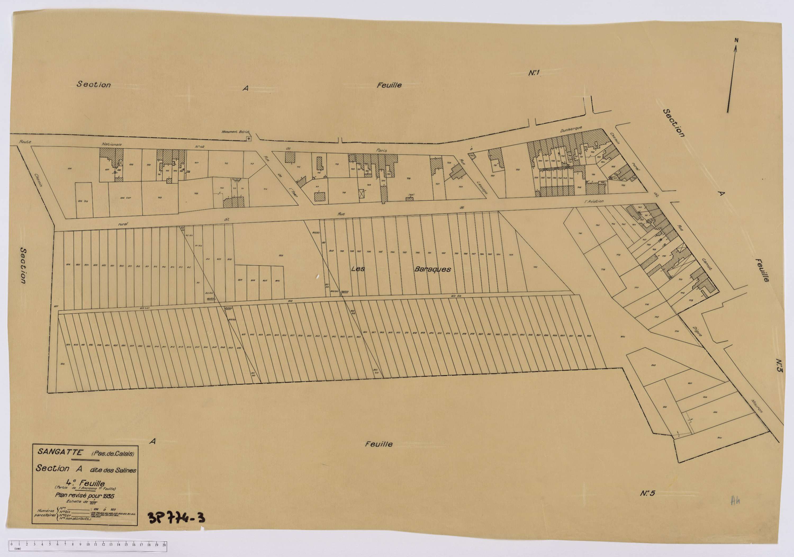 Sangatte - Section A, feuille 4.