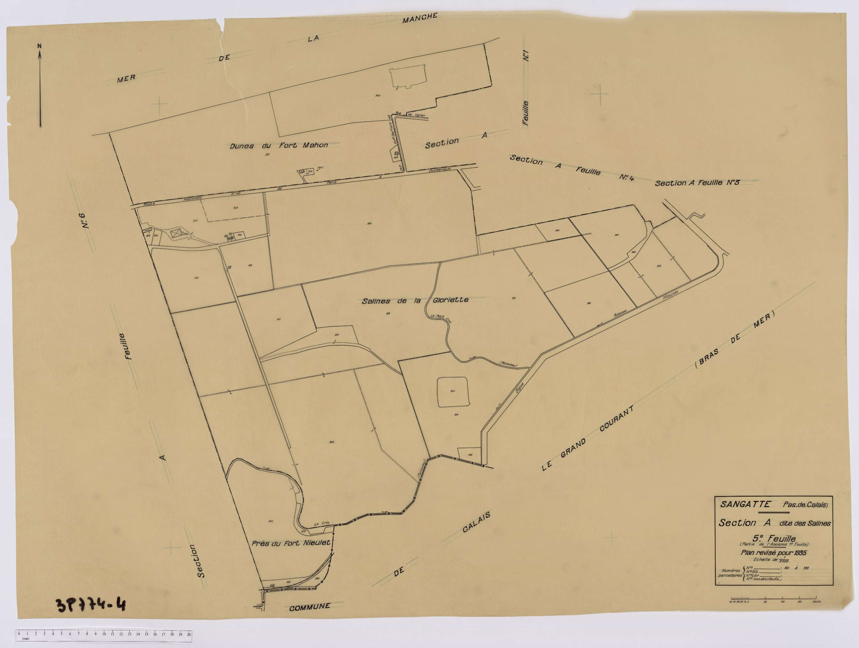 Sangatte - Section A, feuille 5.
