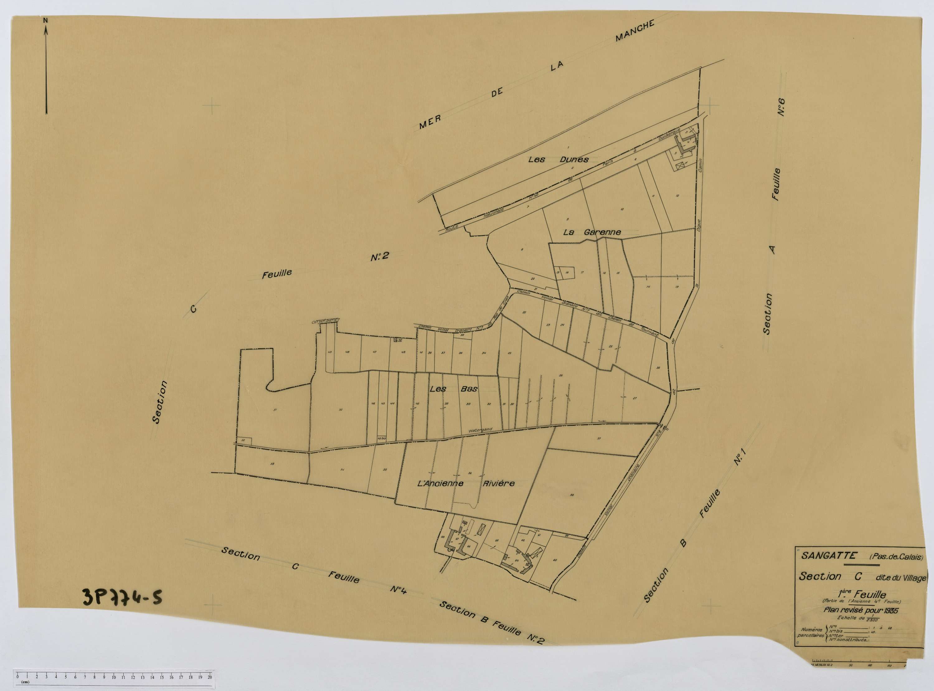 Sangatte - Section C, feuille 1.