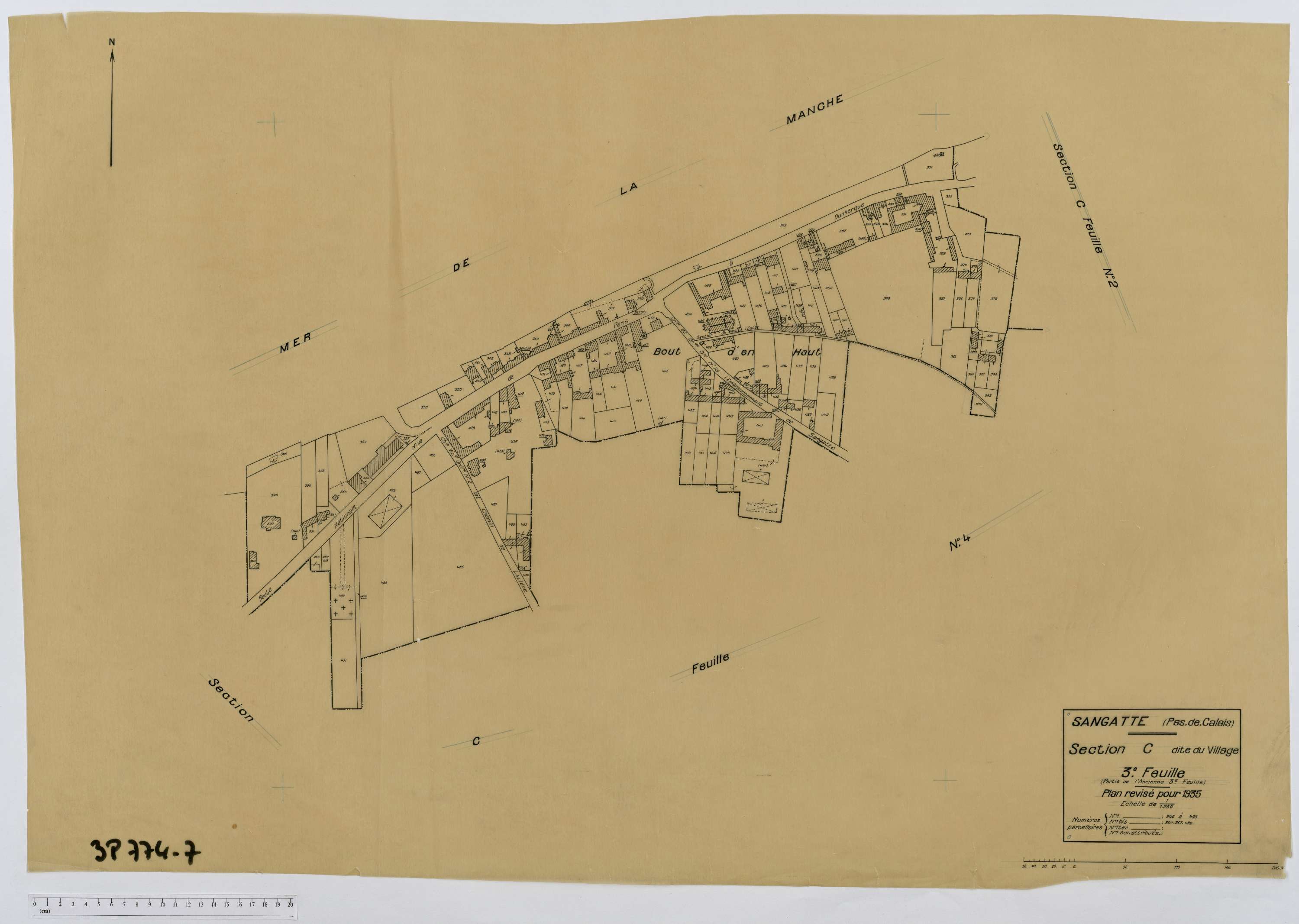 Sangatte - Section C, feuille 3.