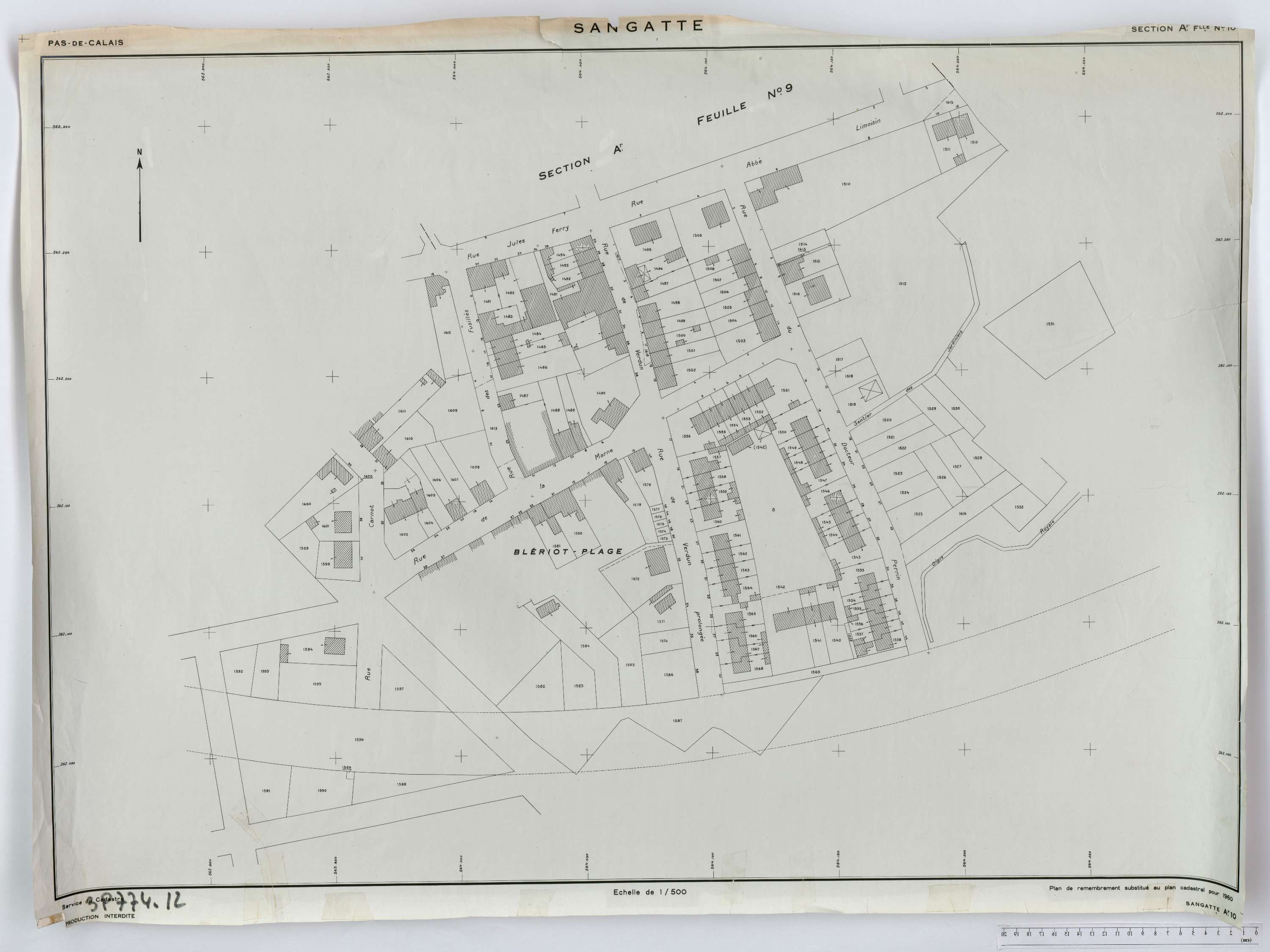 Sangatte - Section A, feuille 10.