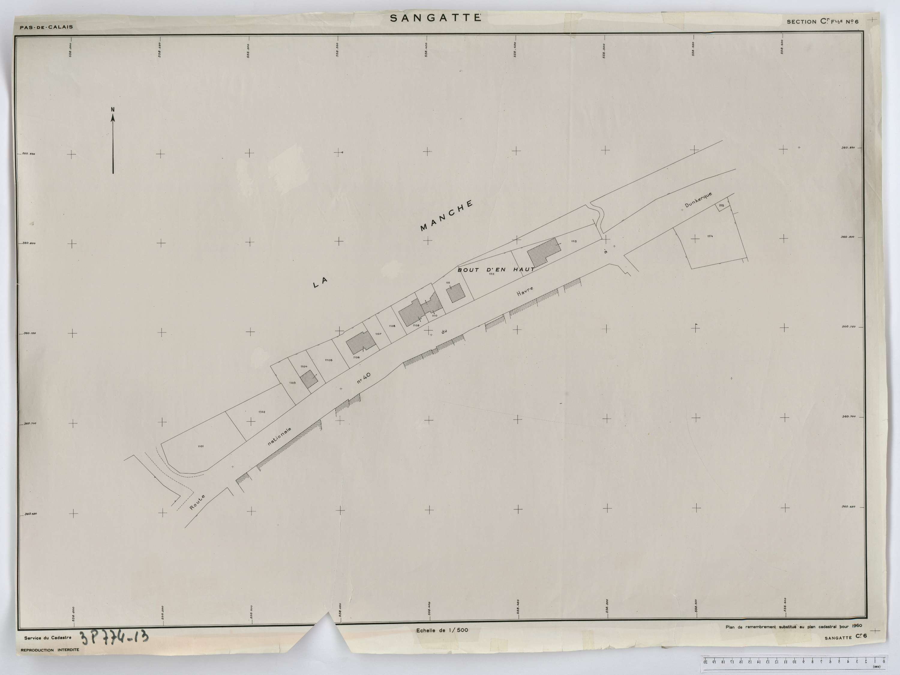 Sangatte - Section C, feuille 6.