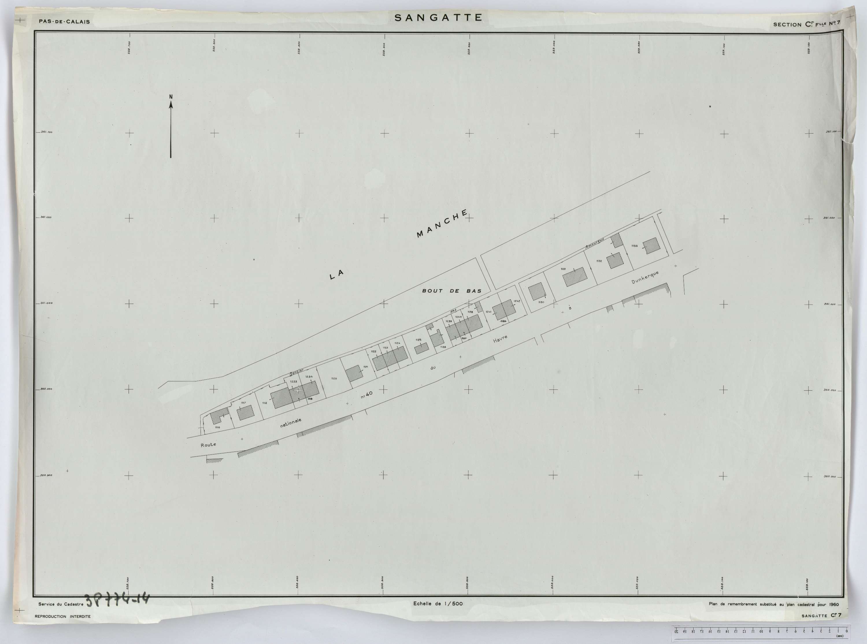 Sangatte - Section C, feuille 7.