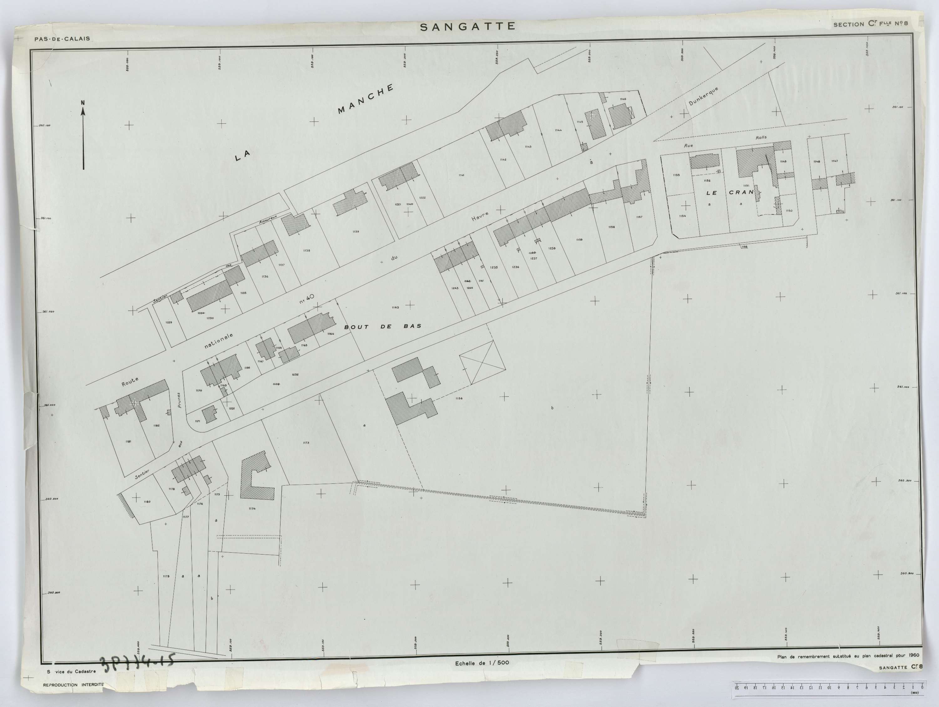Sangatte - Section C, feuille 8.