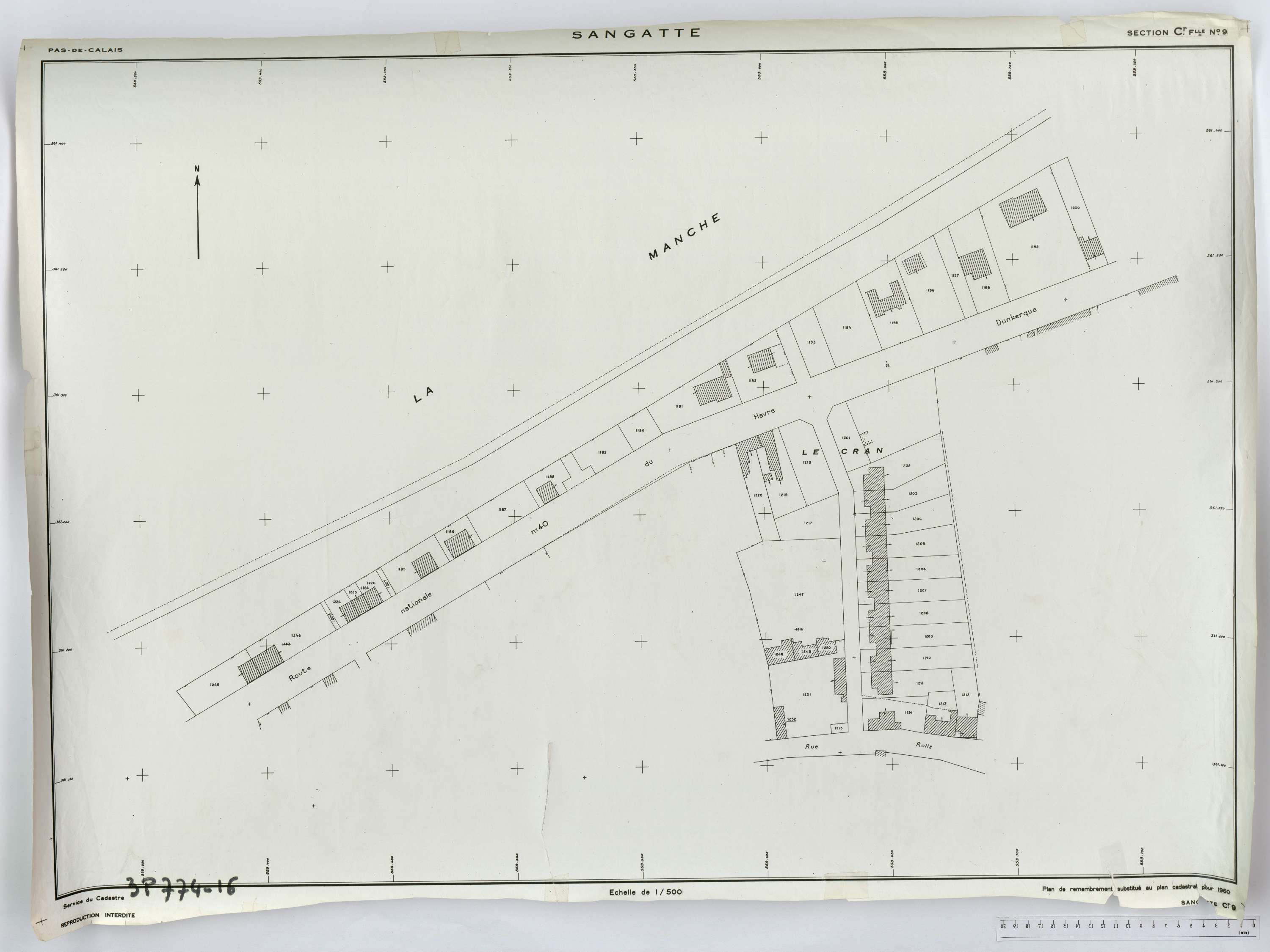 Sangatte - Section C, feuille 9.