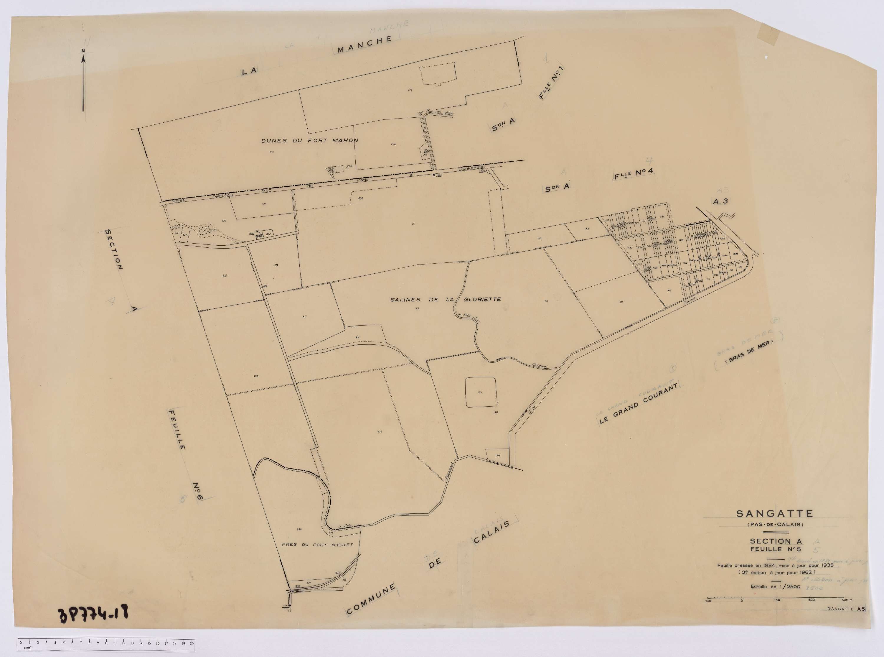 Sangatte - Section A, feuille 5.