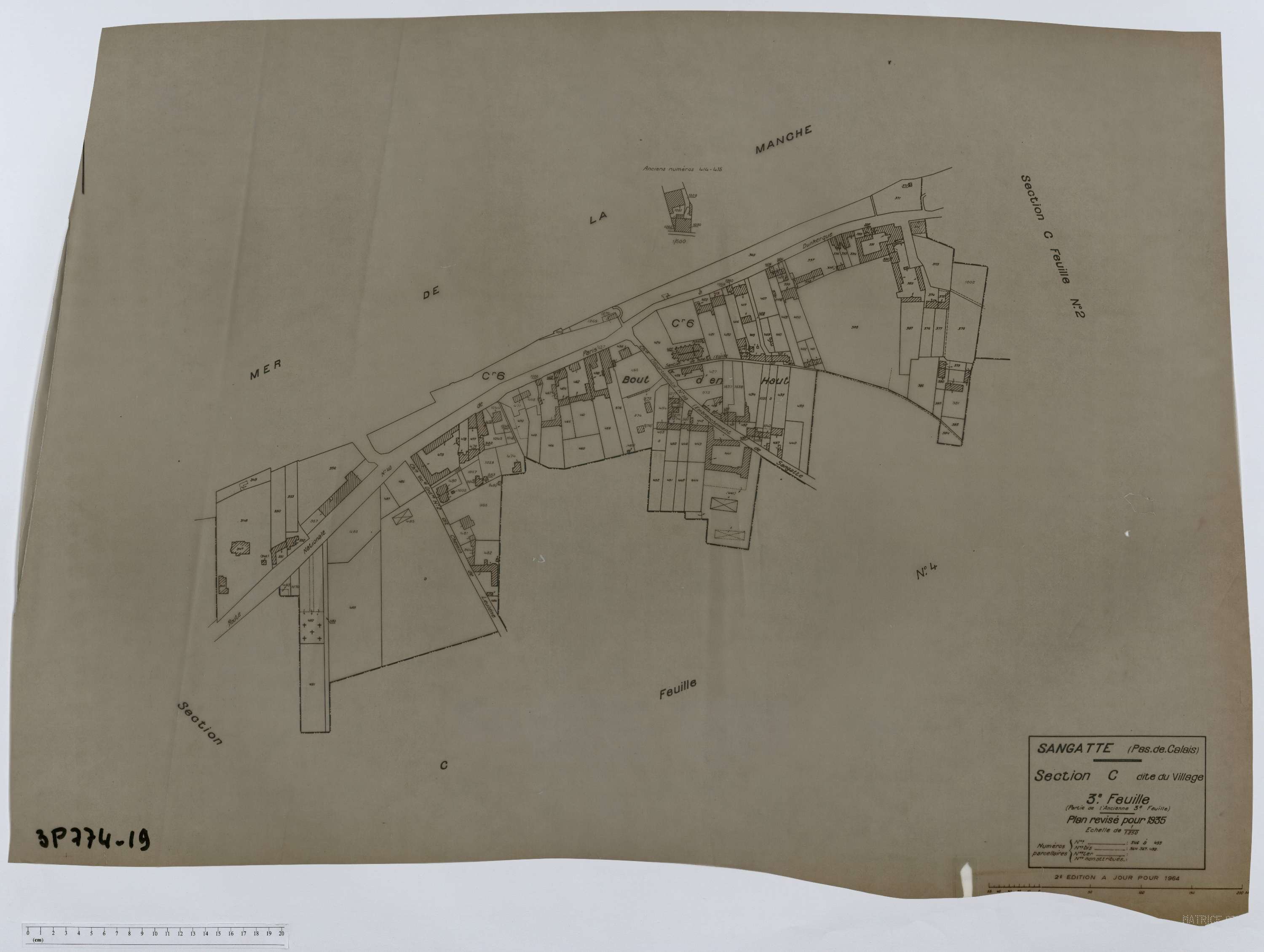Sangatte - Section C, feuille 3.