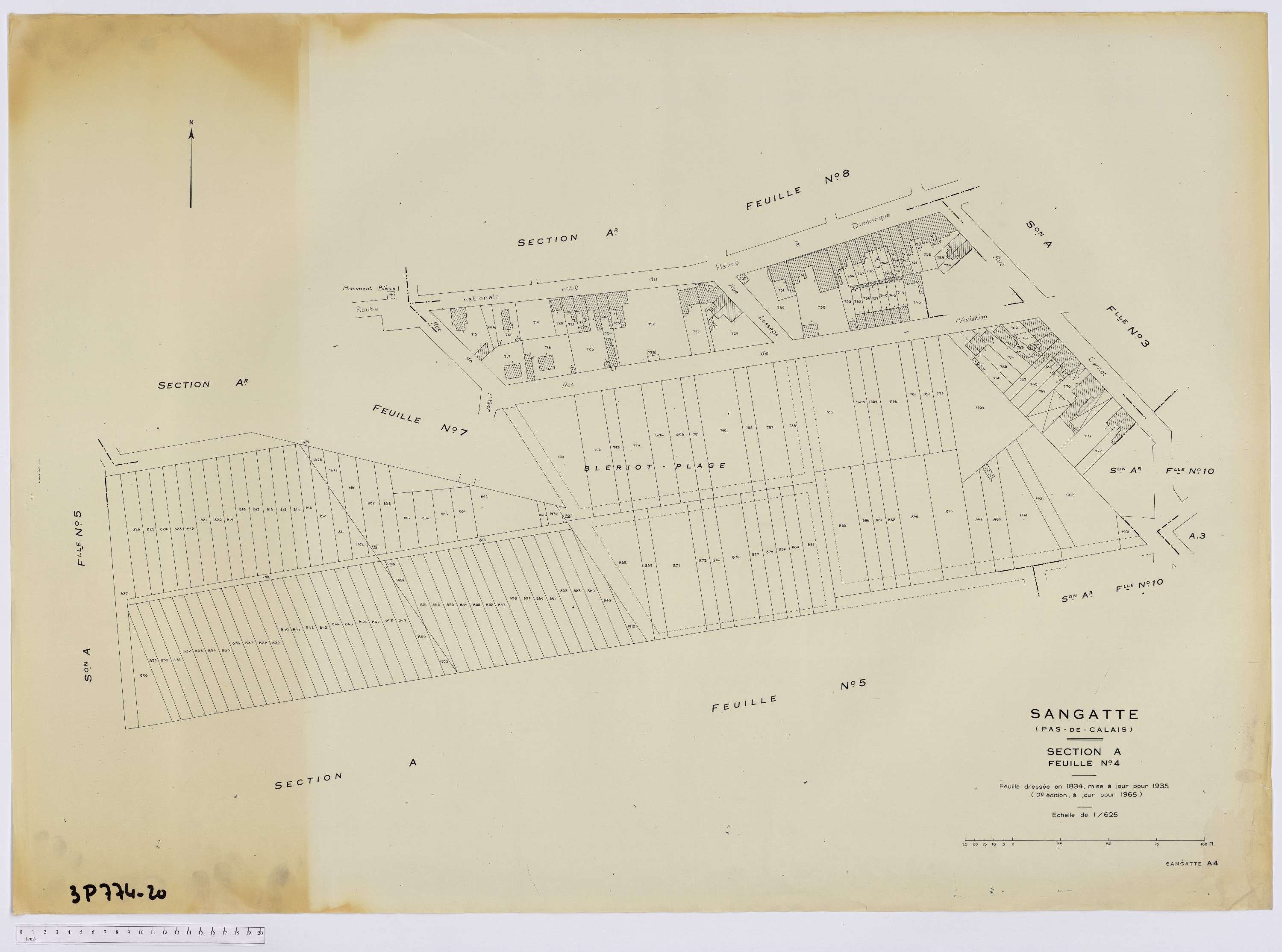 Sangatte - Section A, feuille 4.