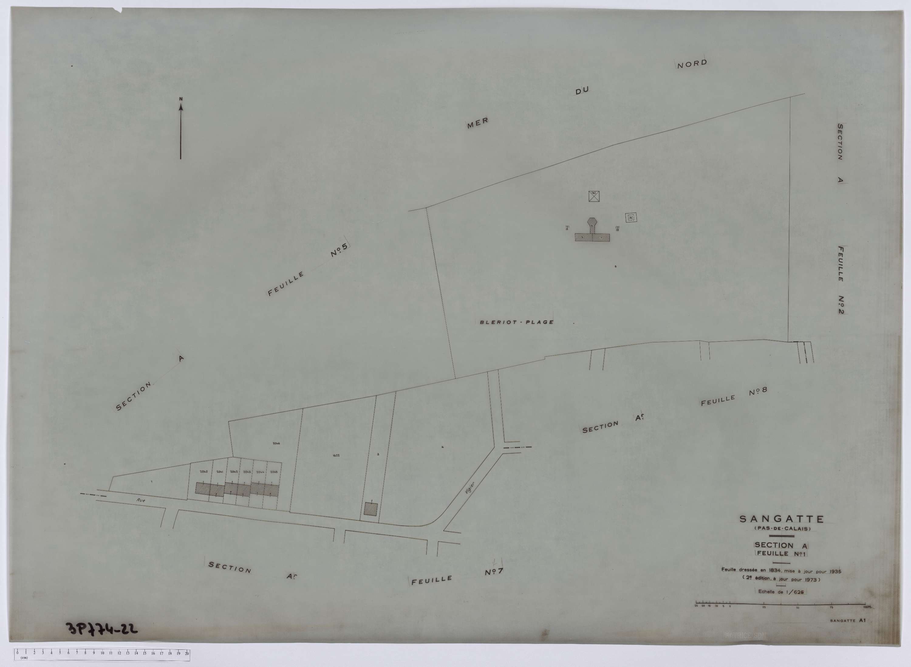Sangatte - Section A, feuille 1.