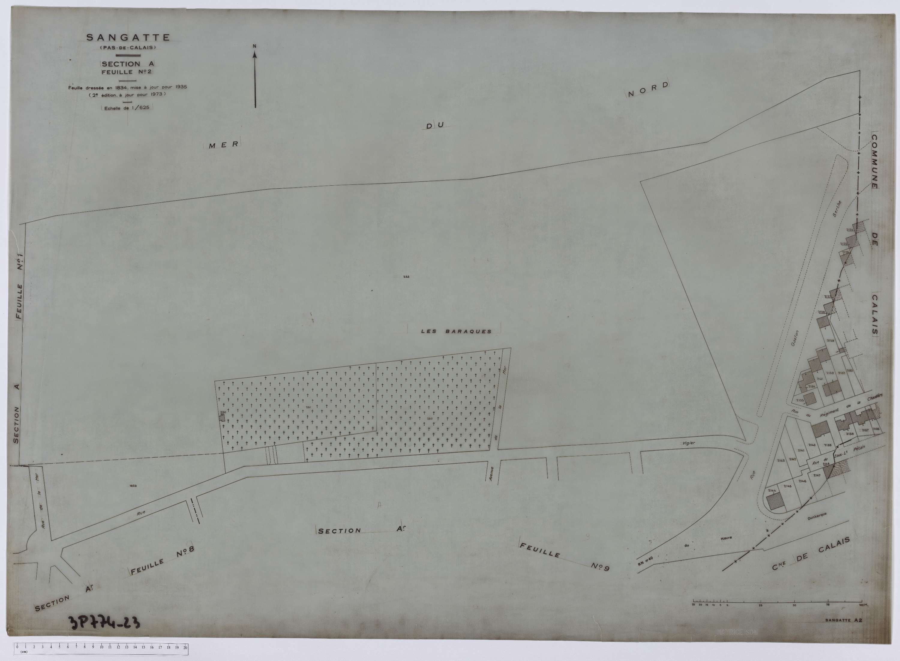 Sangatte - Section A, feuille 2.