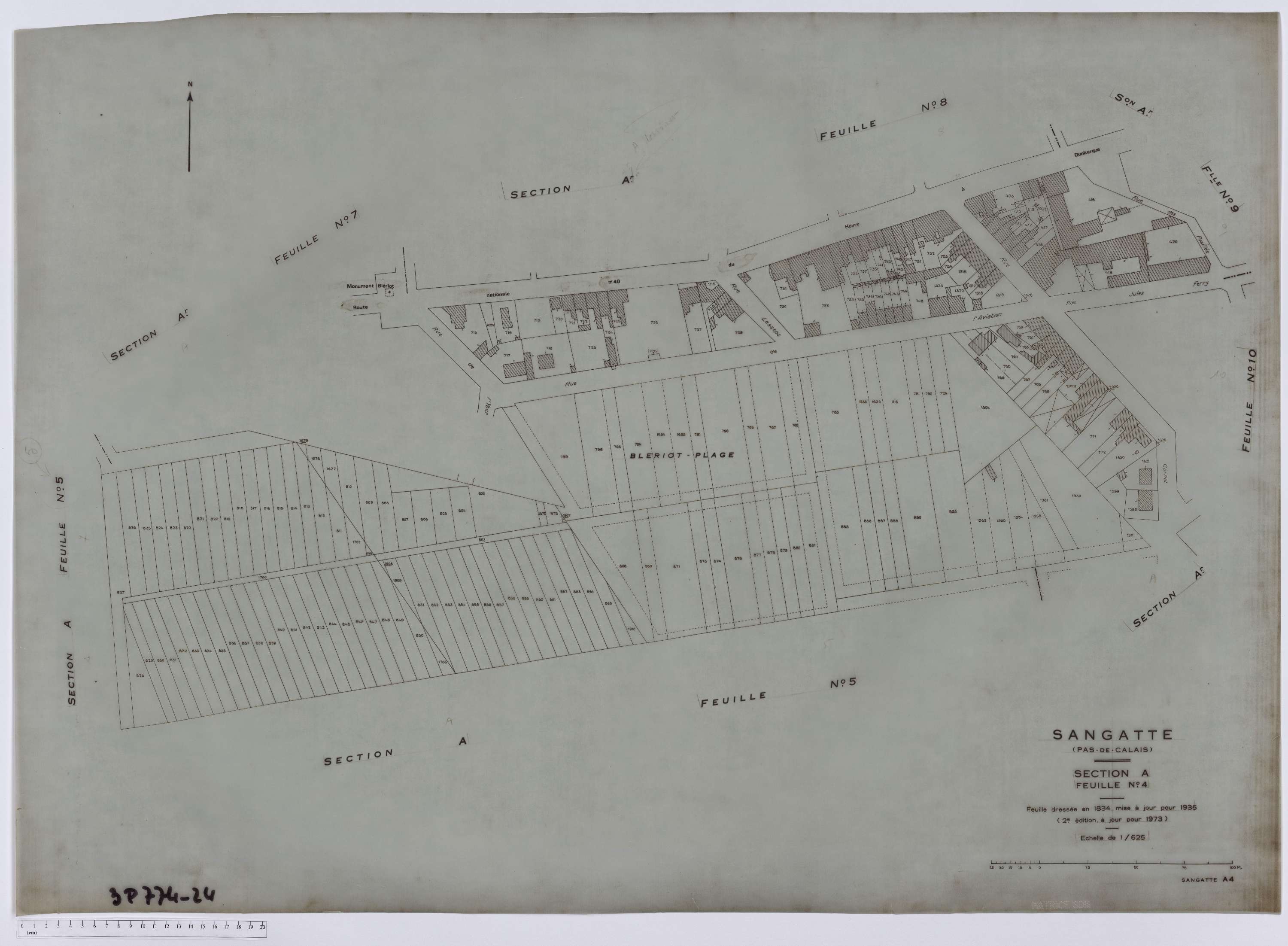 Sangatte - Section A, feuille 4.
