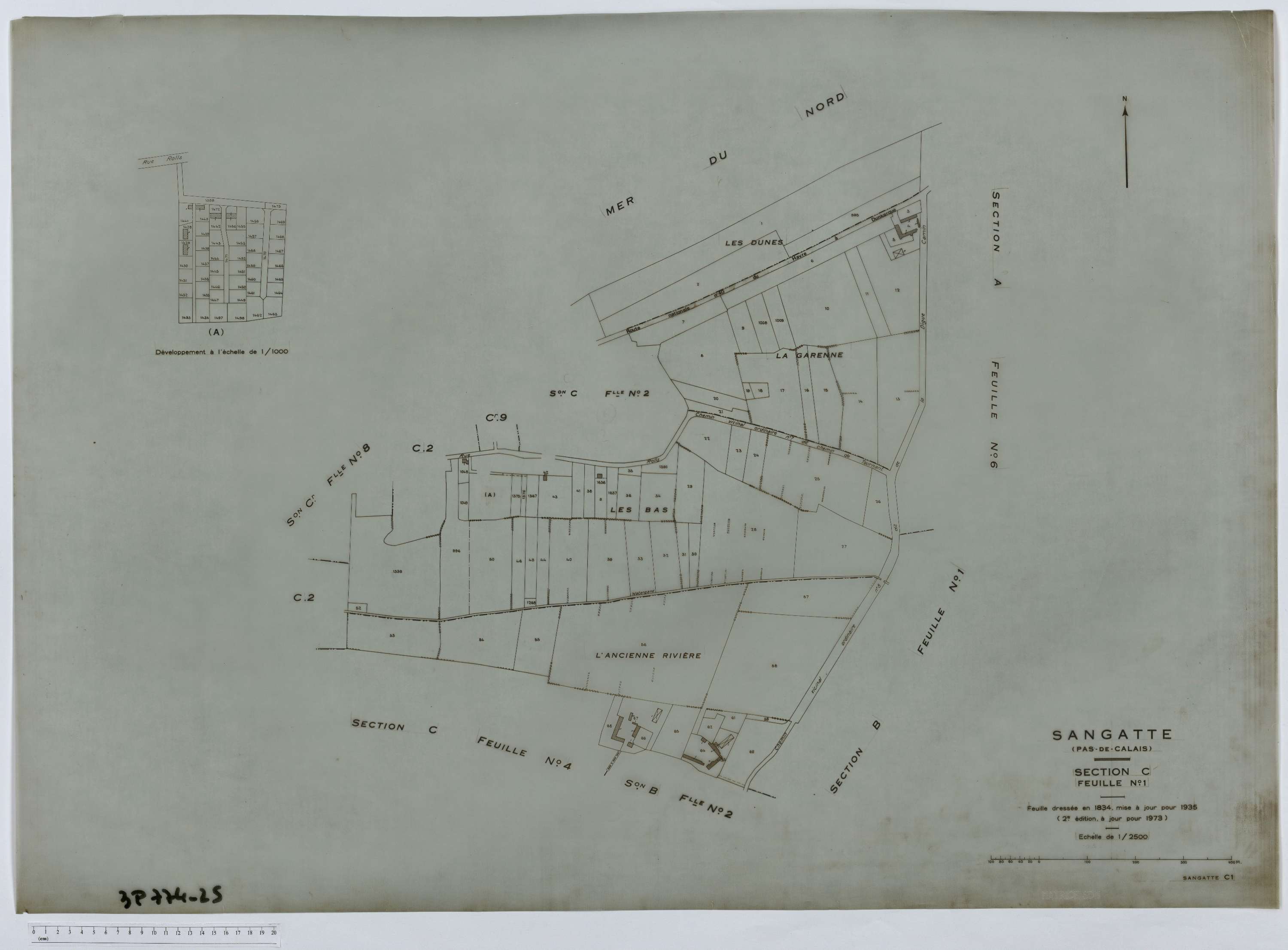 Sangatte - Section C, feuille 1.