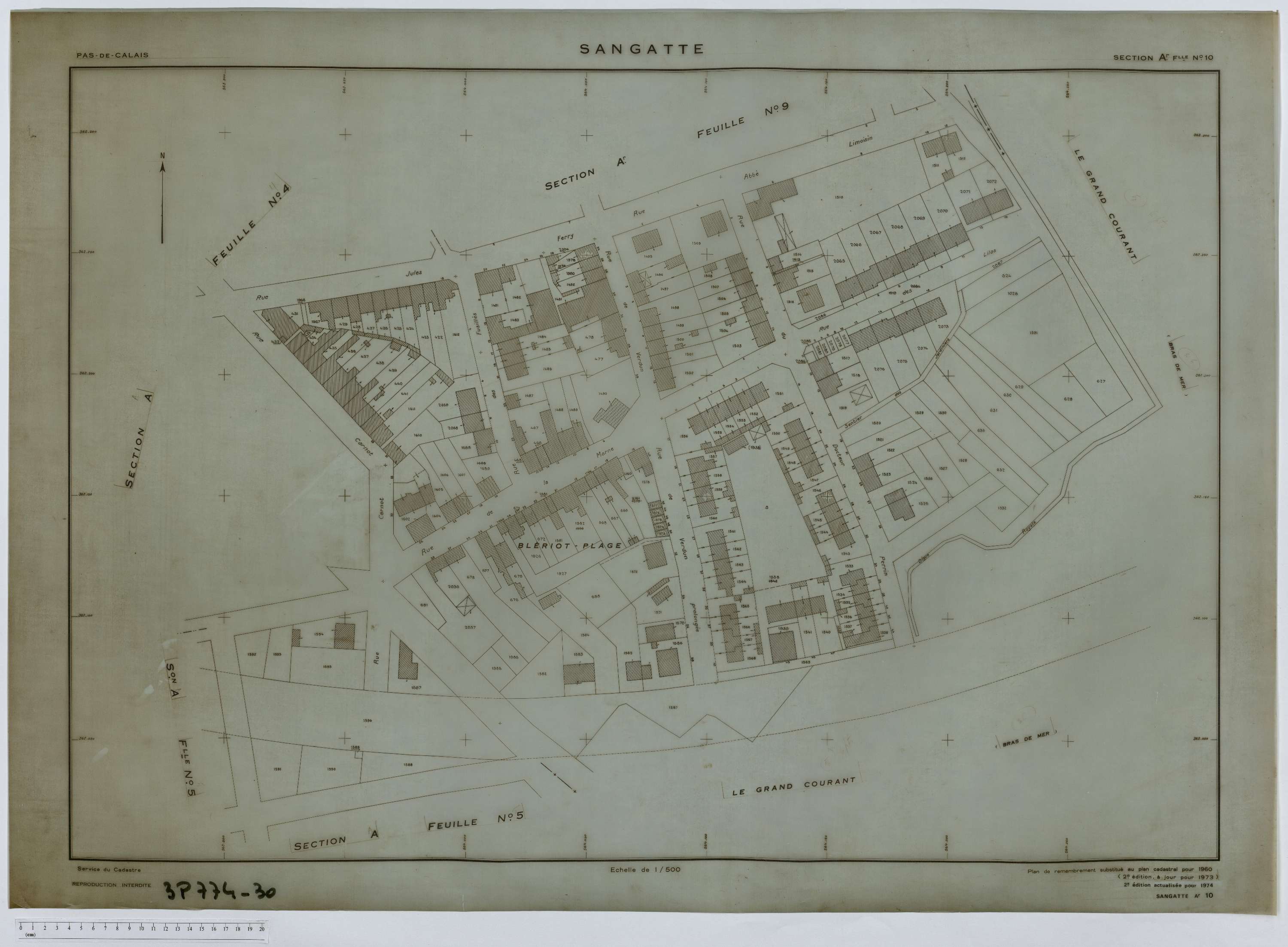 Sangatte - Section A, feuille 10.