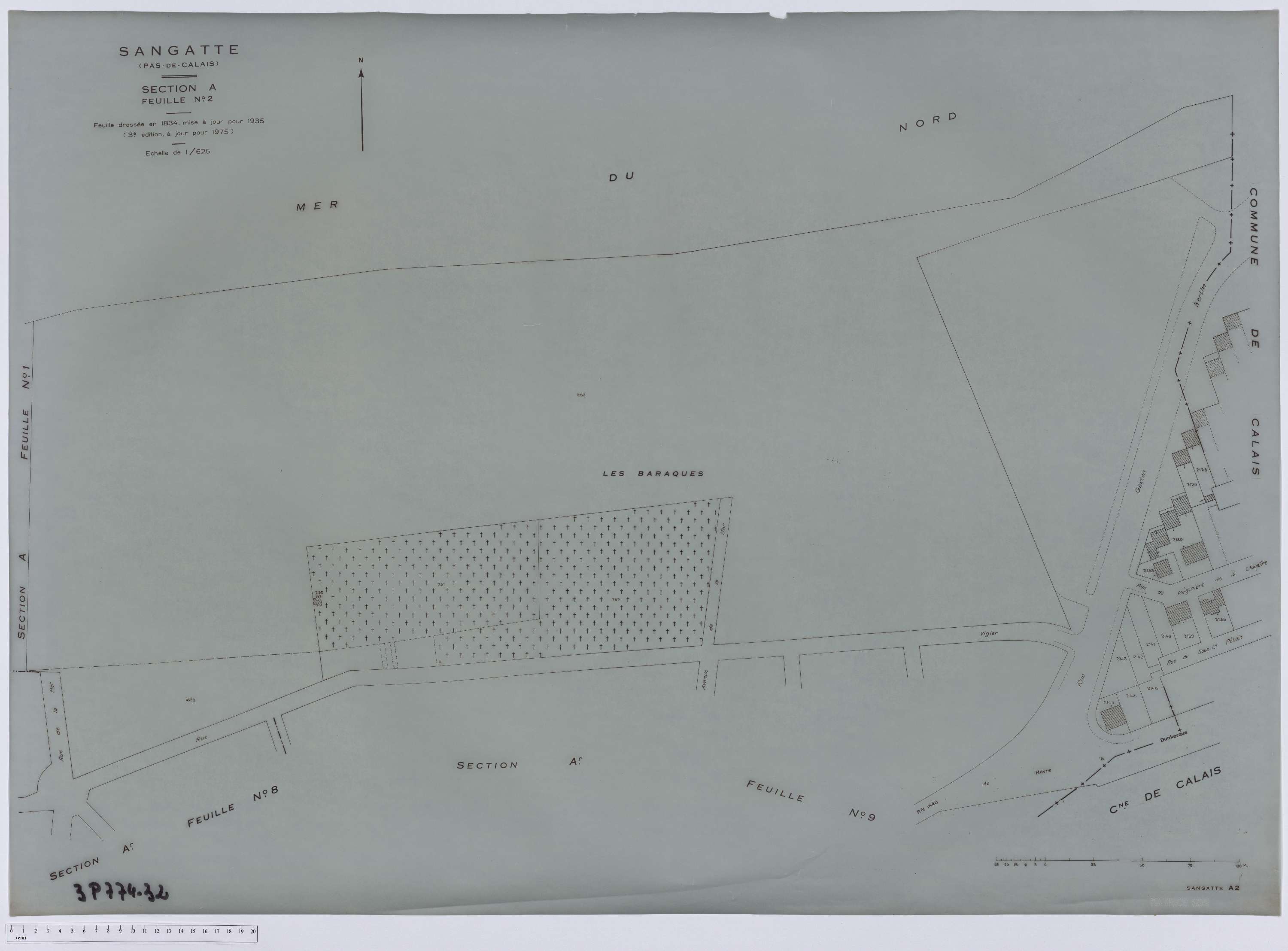 Sangatte - Section A, feuille 2.