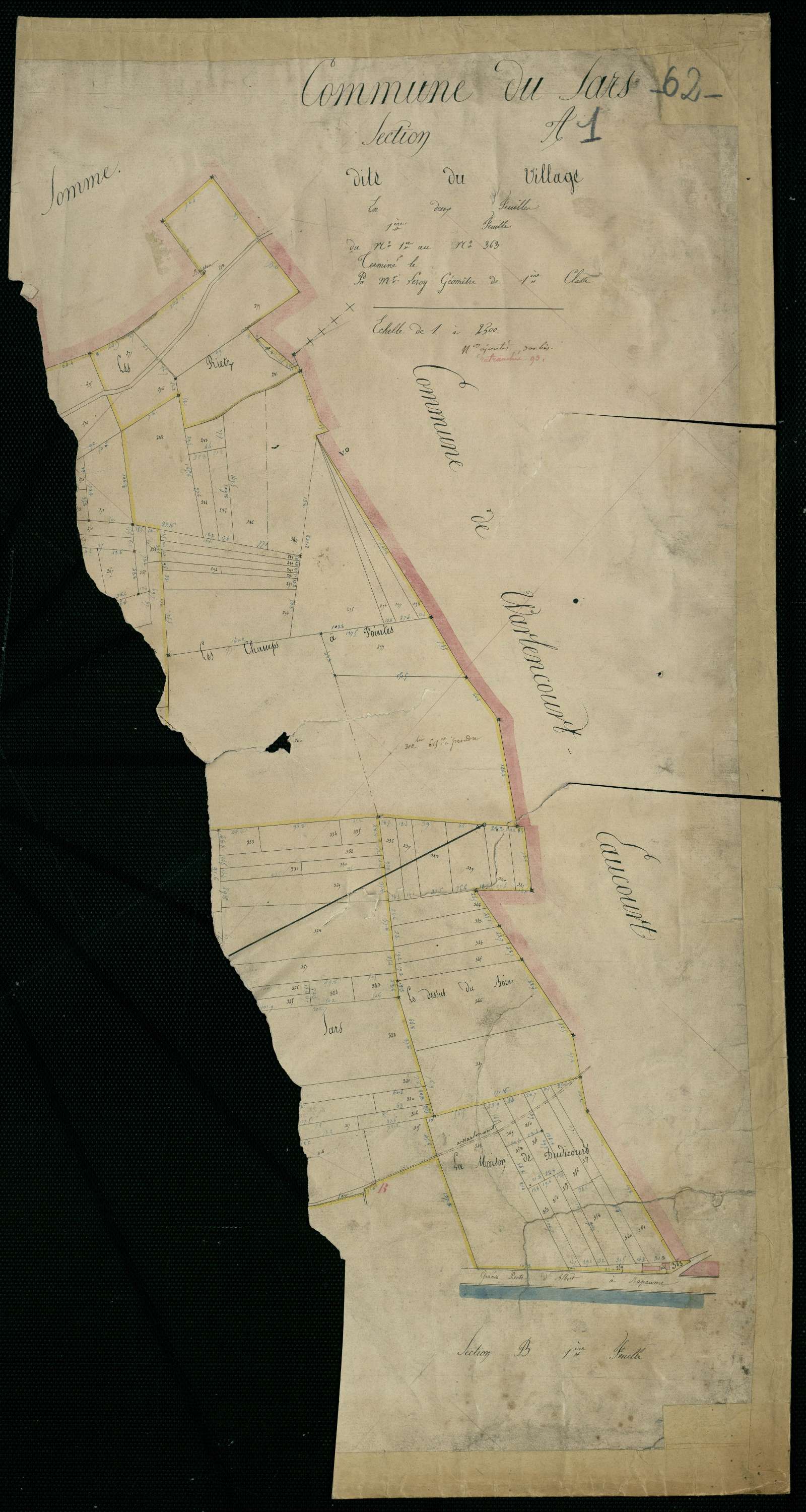 Le Sars - Section A, 1re feuille