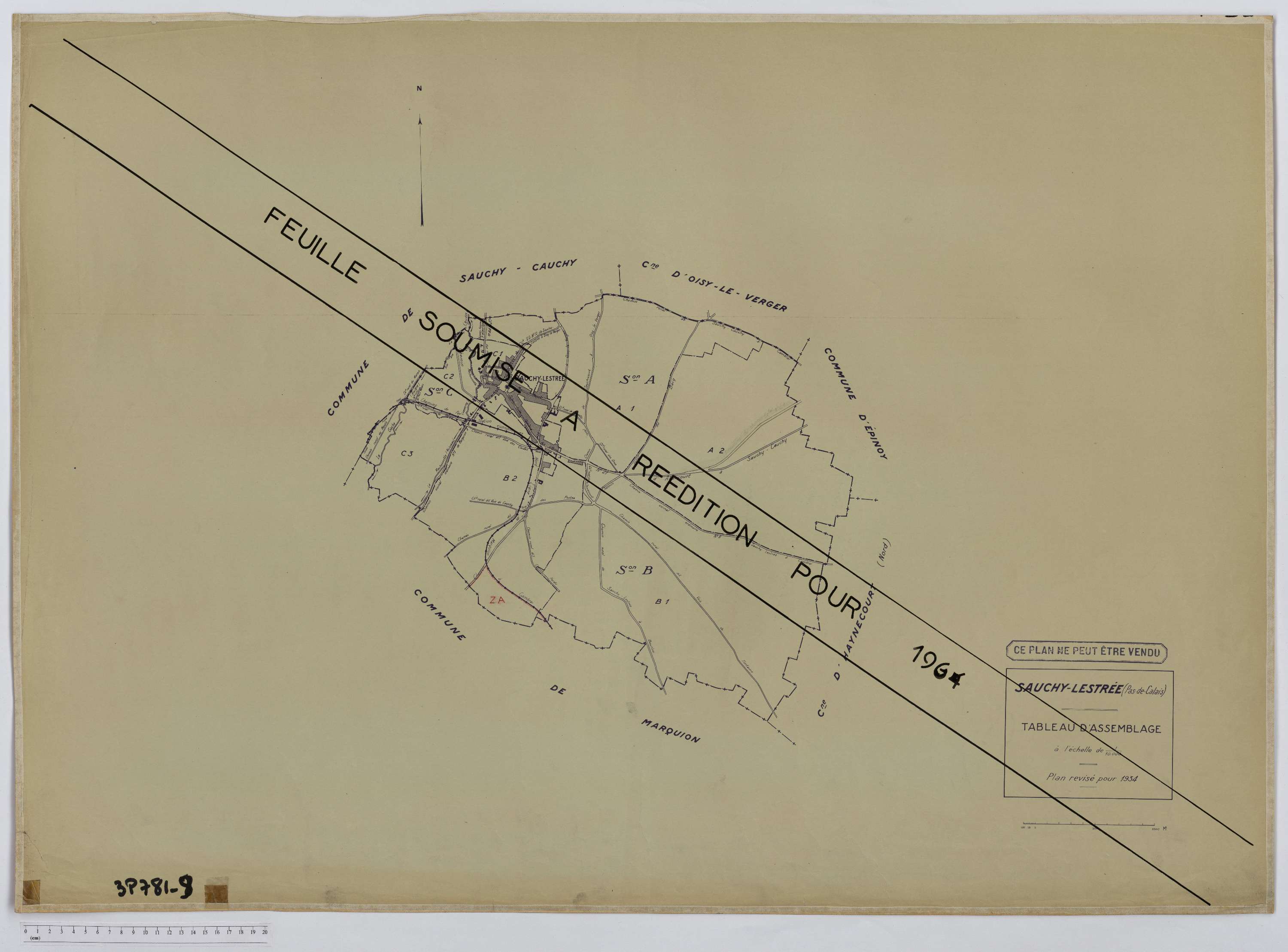 Sauchy-Lestrée - Tableau d'assemblage.
