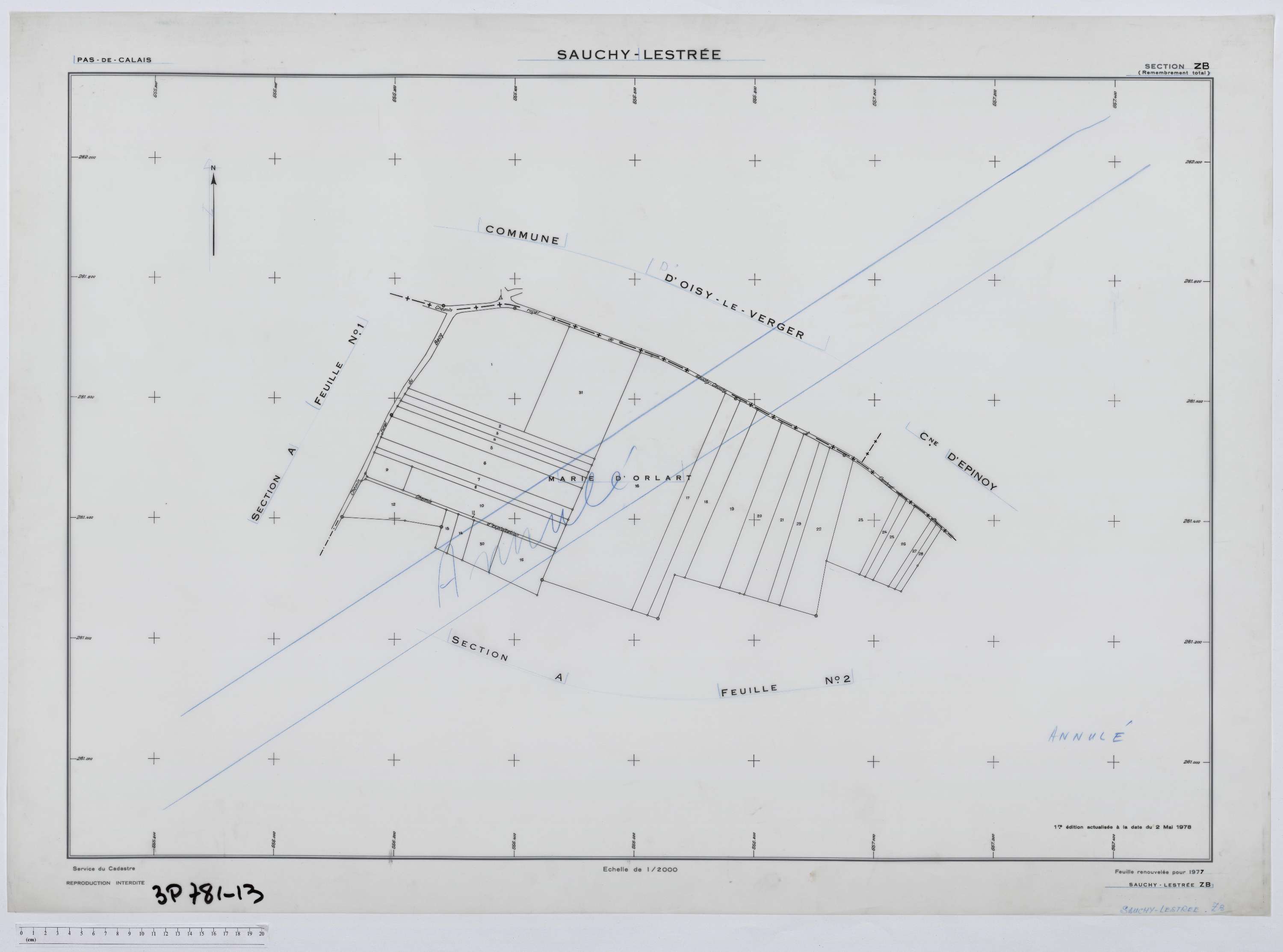 Sauchy-Lestrée - Section ZB.