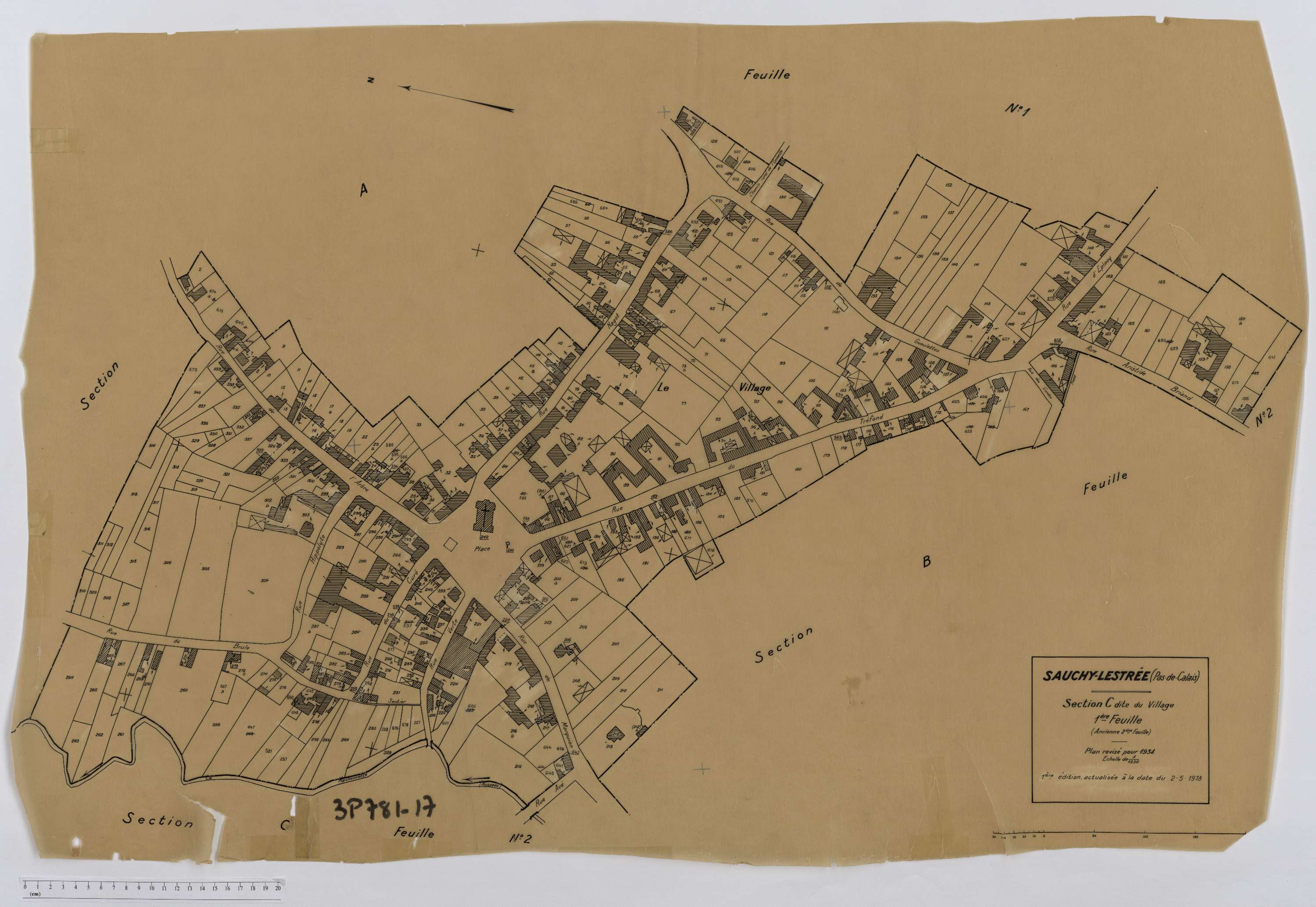 Sauchy-Lestrée - Section C, feuille 1.