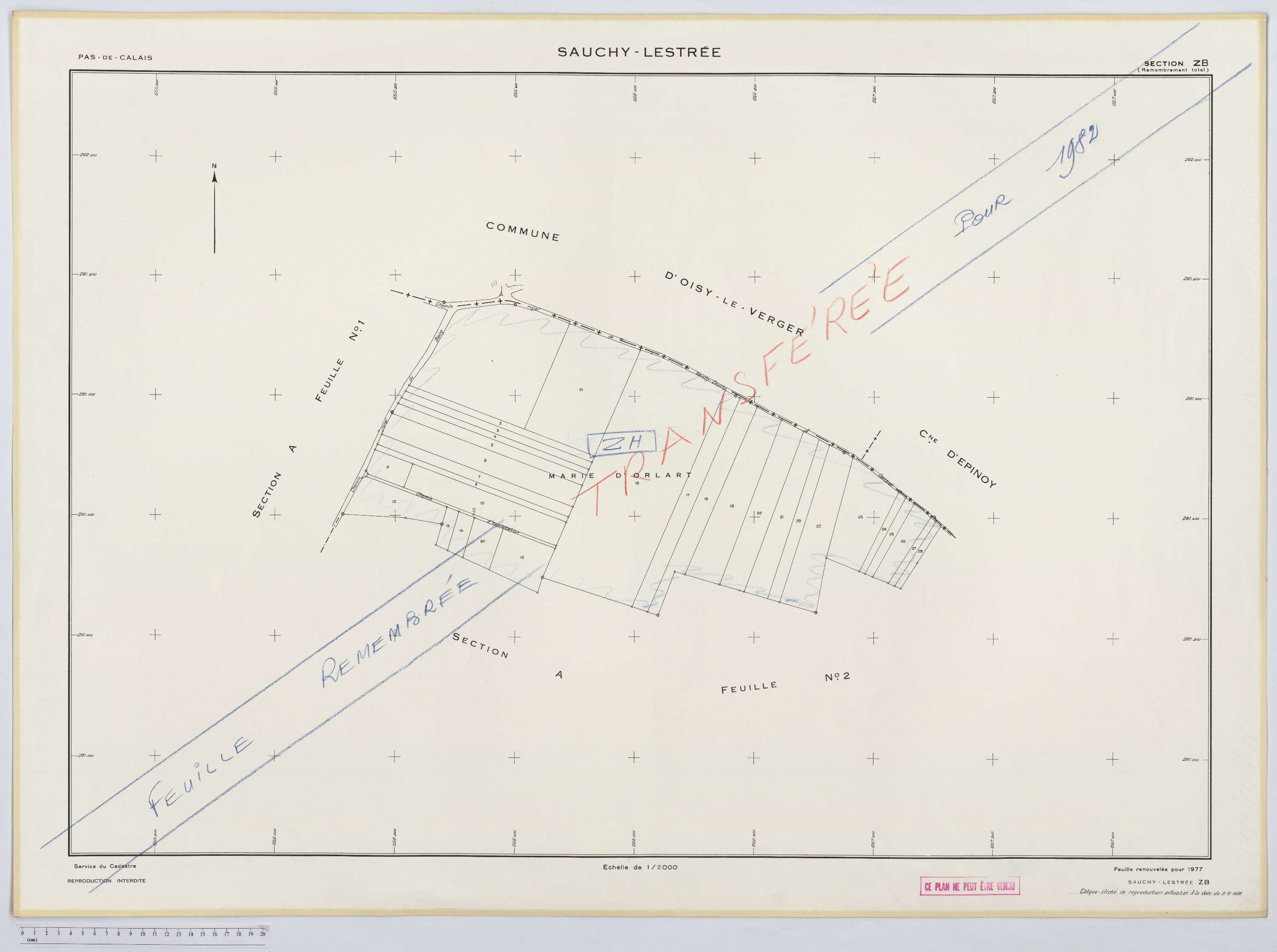 Sauchy-Lestrée - Section ZB.