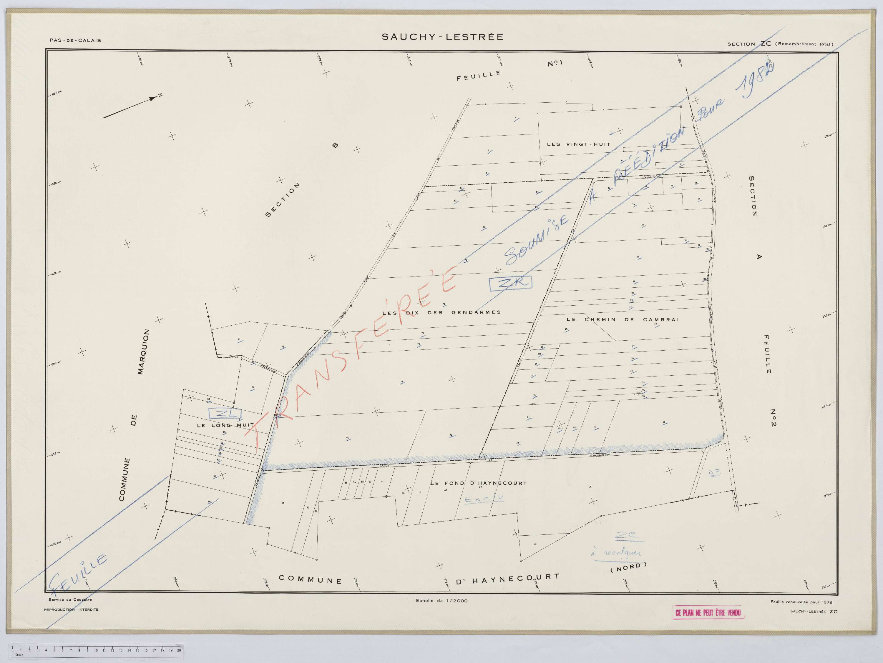 Sauchy-Lestrée - Section ZC.