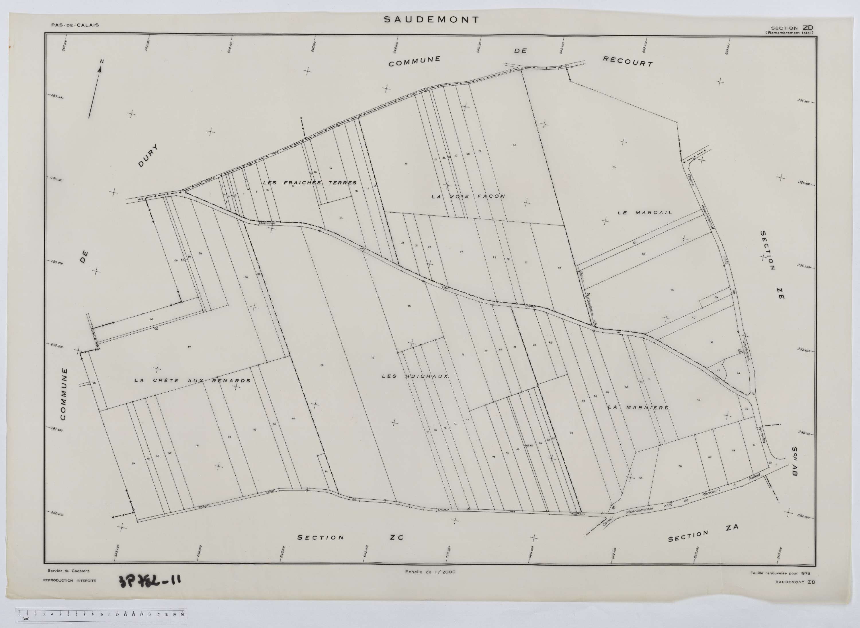 Saudemont - Section ZD.
