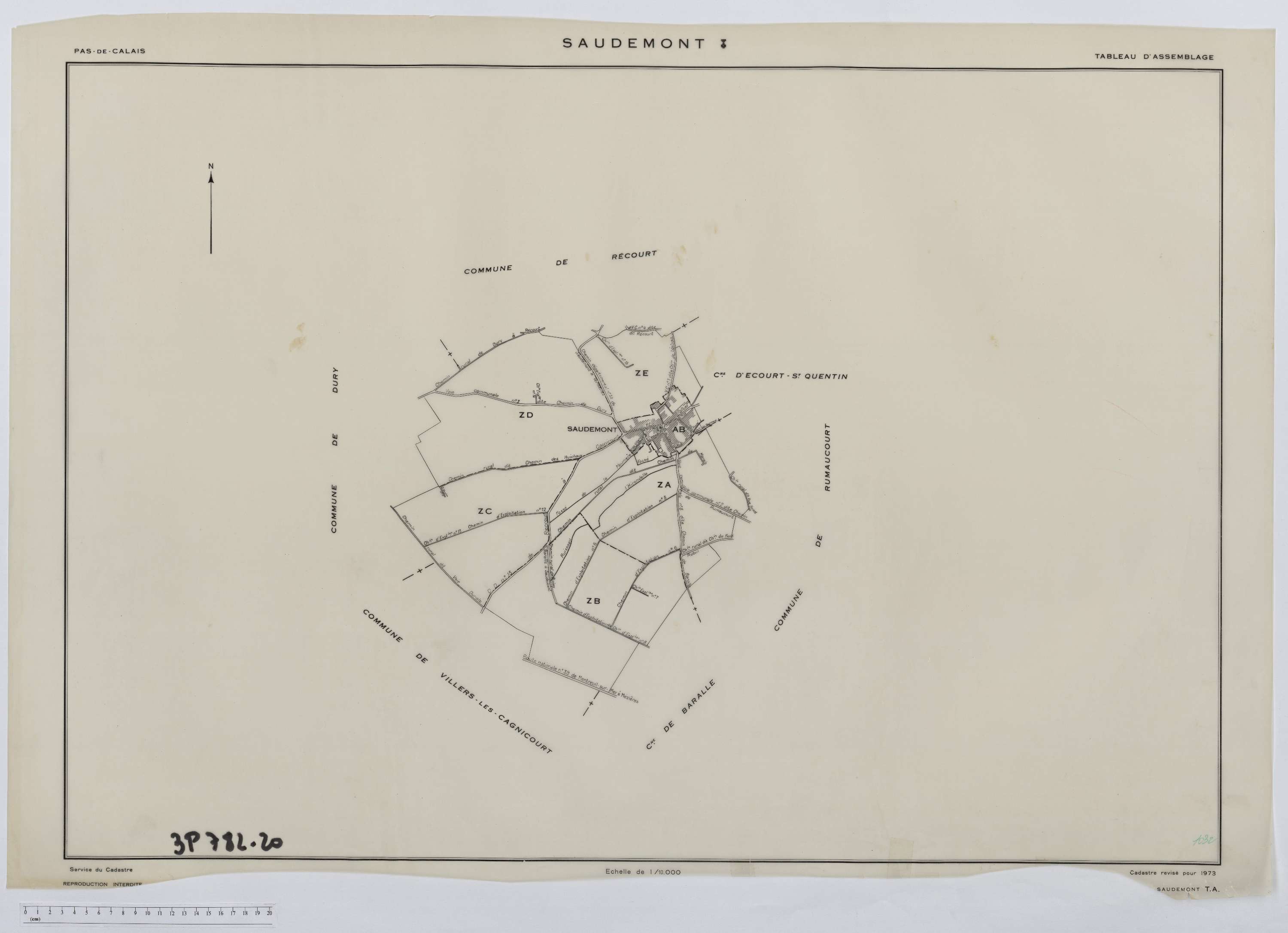 Saudemont - Tableau d'assemblage.