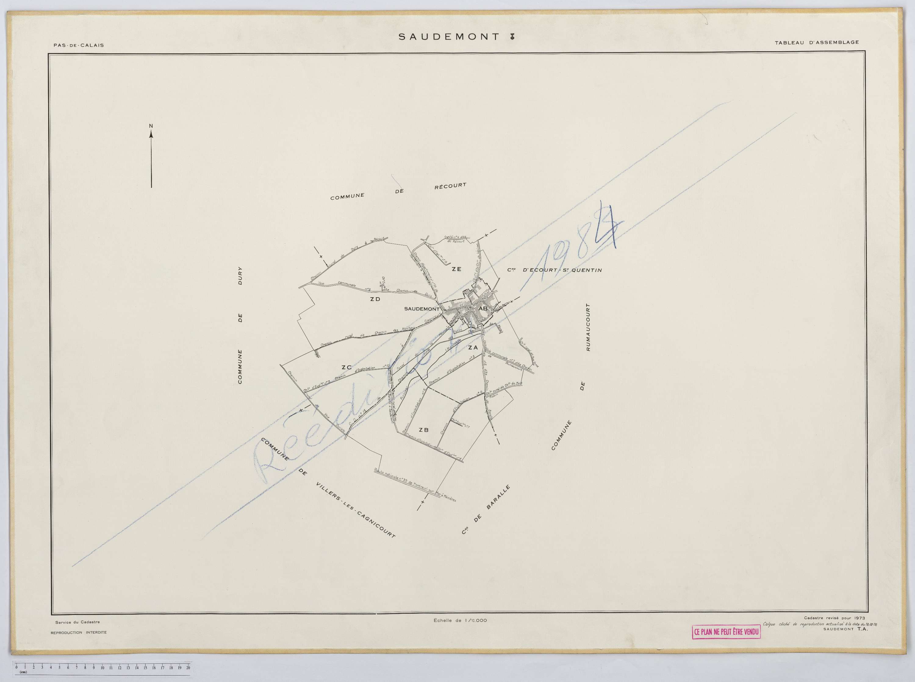 Saudemont - Tableau d'assemblage.