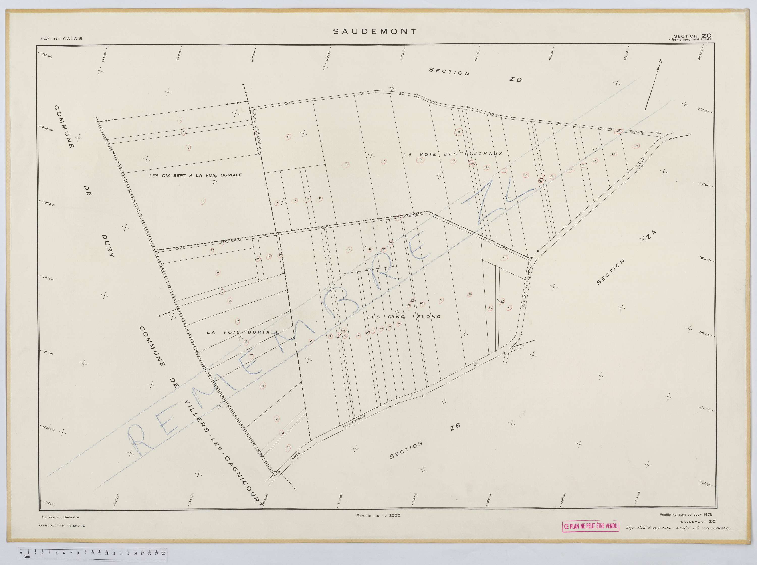 Saudemont - Section ZC.