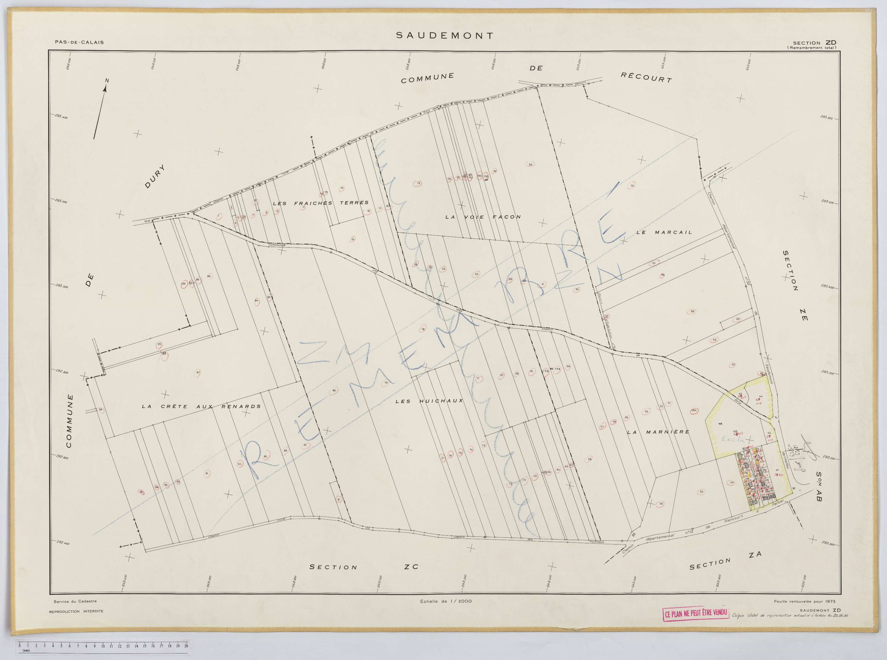 Saudemont - Section ZD.