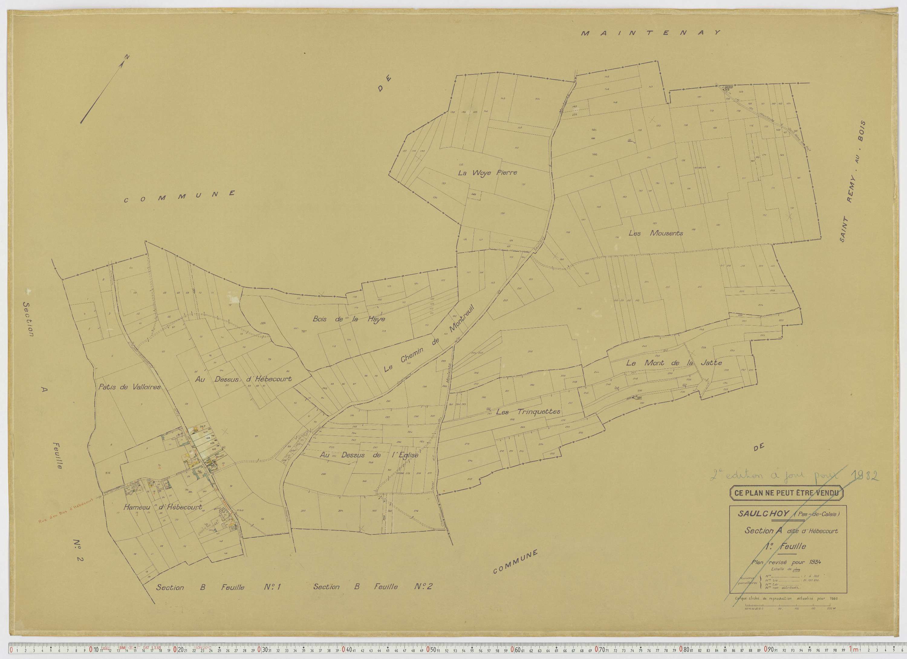 Saulchoy - Section A, feuille 1.