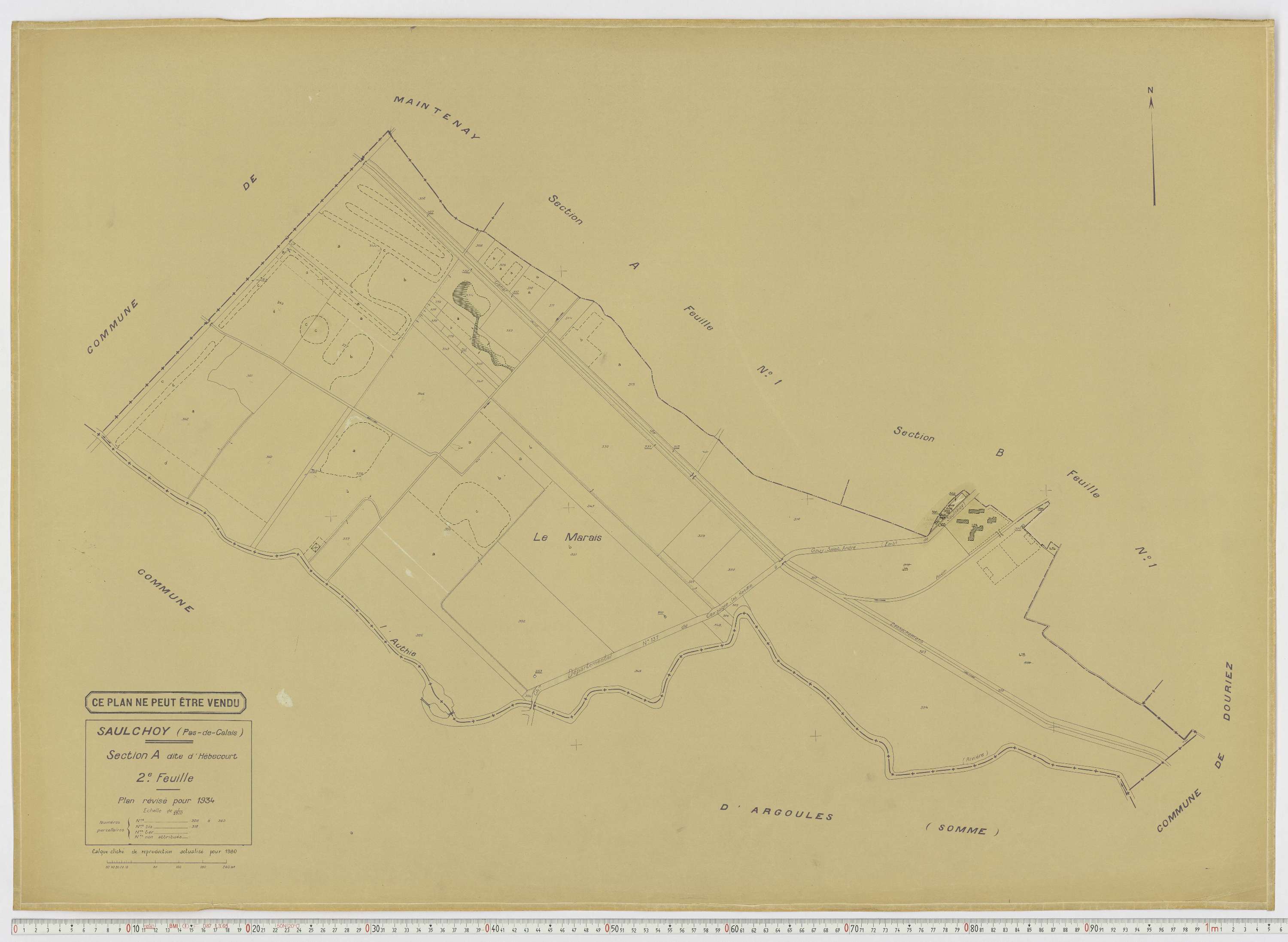 Saulchoy - Section A, feuille 2.