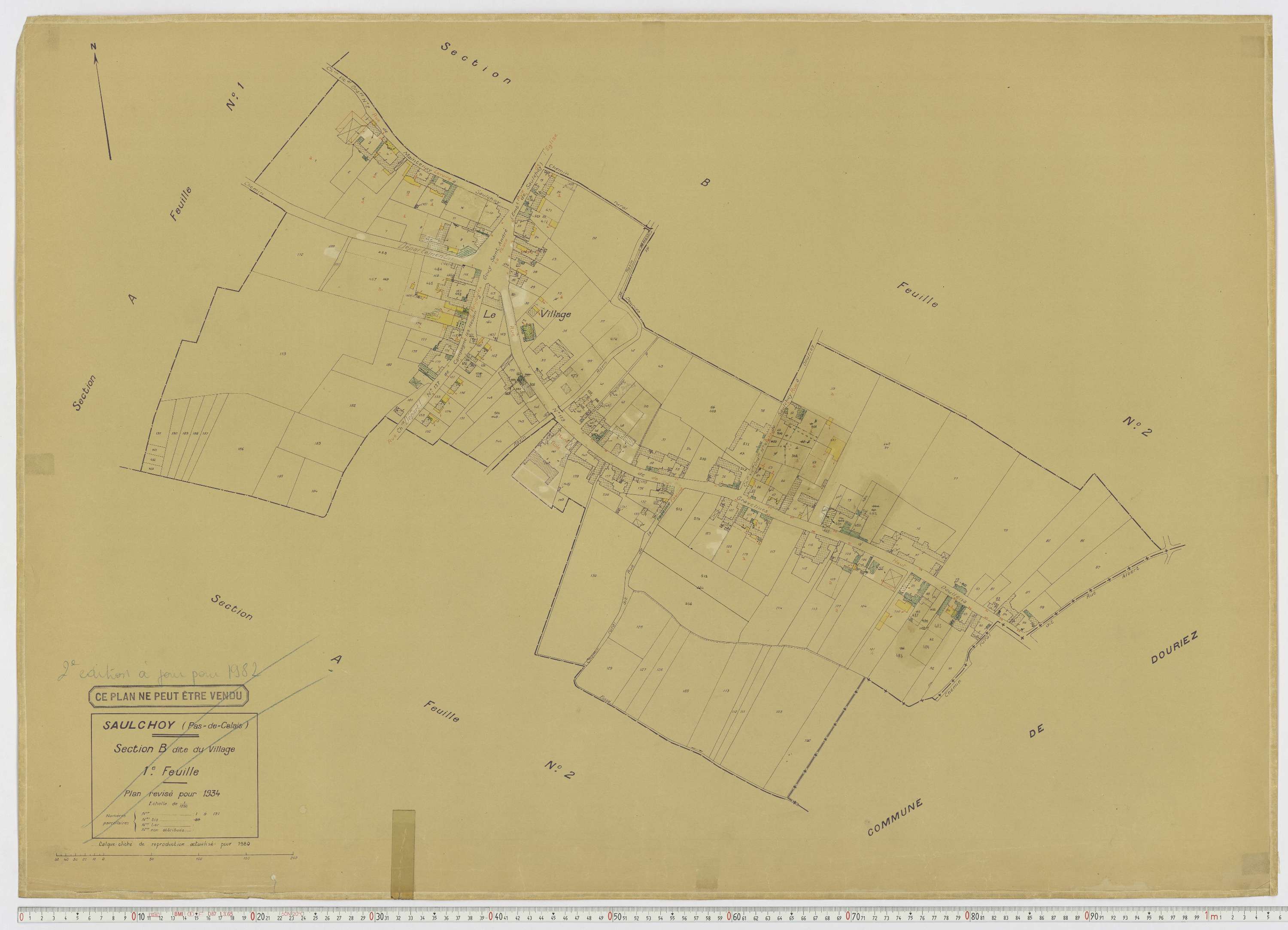 Saulchoy - Section B, feuille 1.