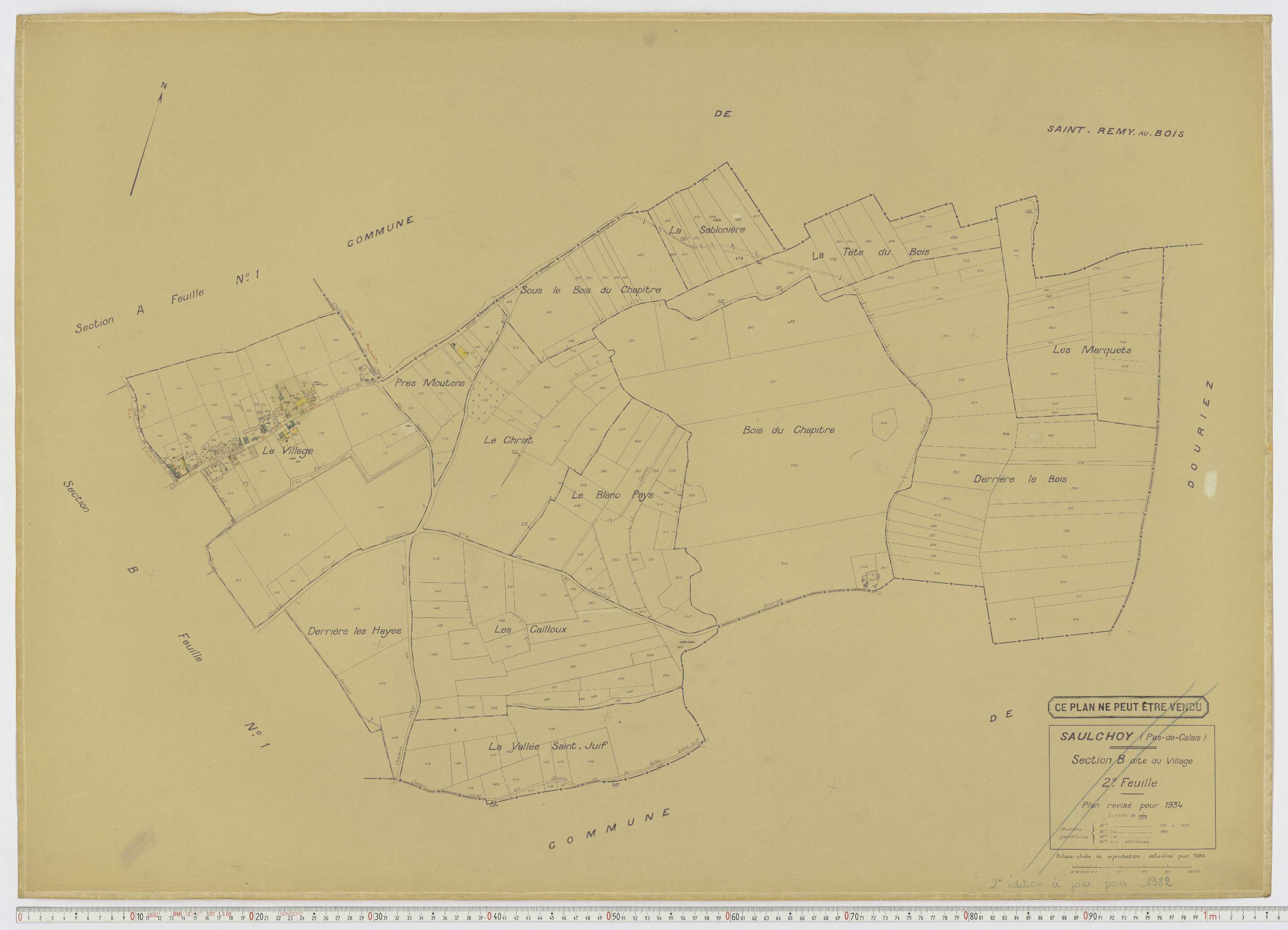 Saulchoy - Section B, feuille 2.