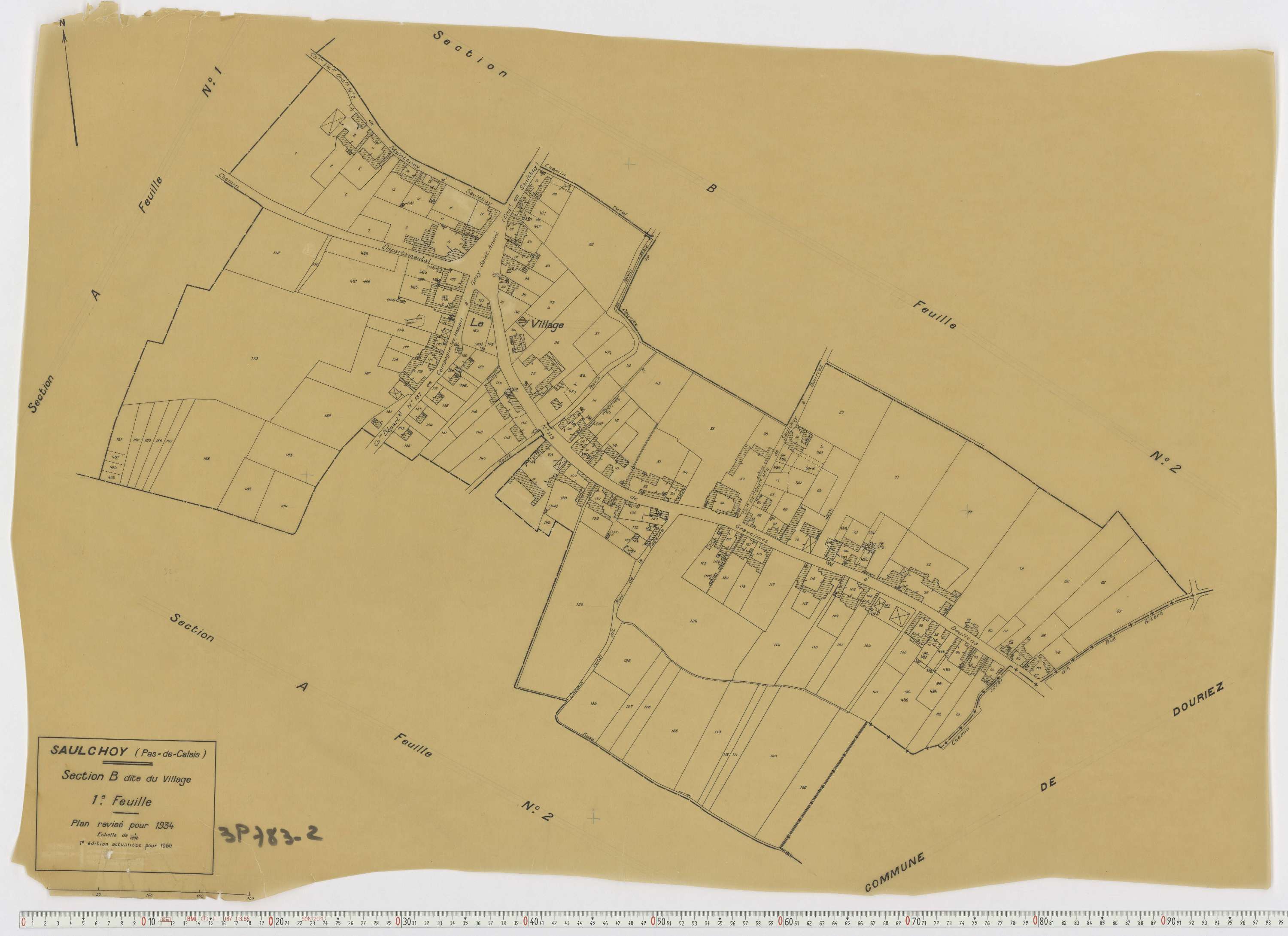 Saulchoy - Section B, feuille 1.