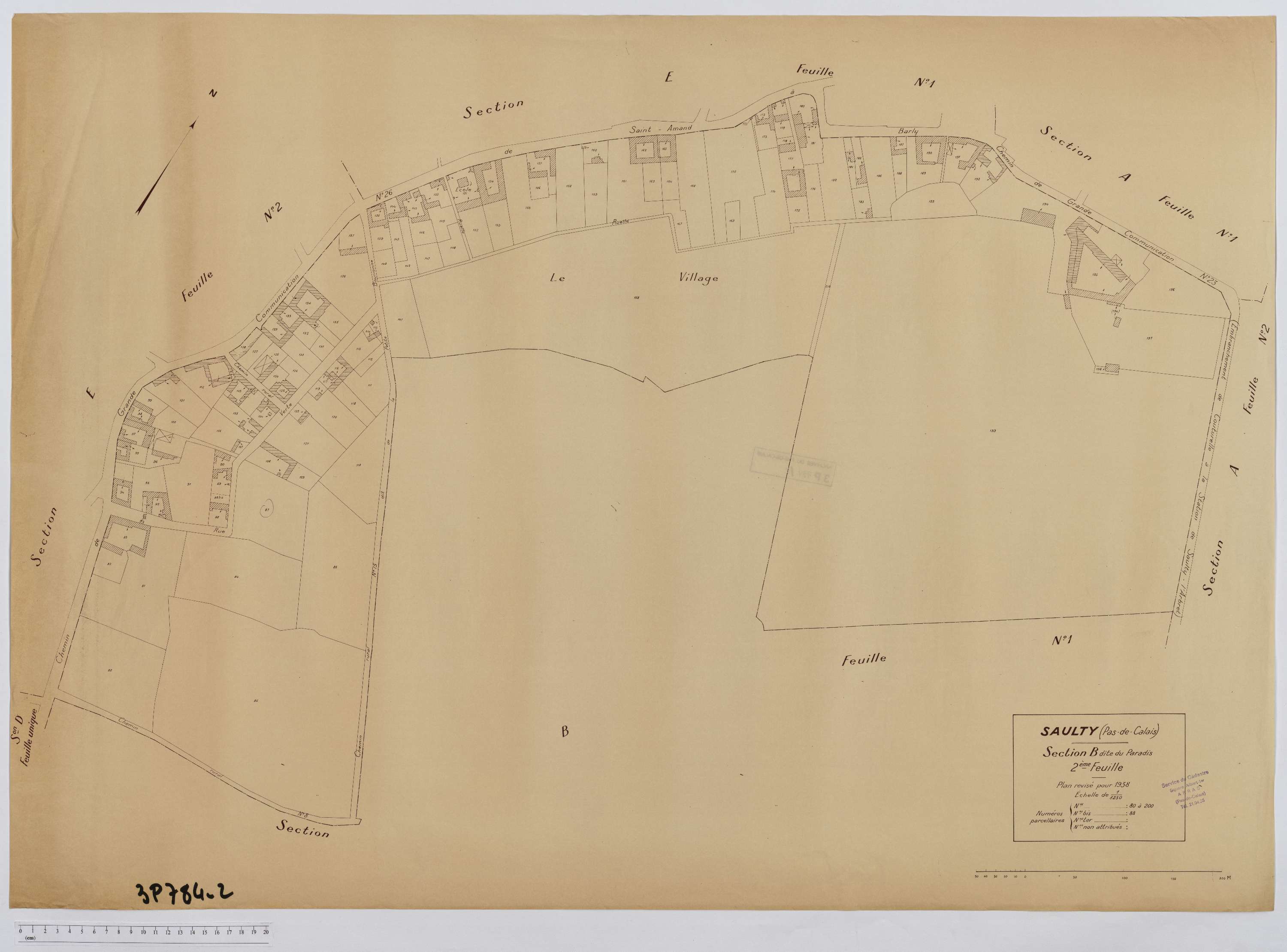 Saulty - Section B, feuille 2.
