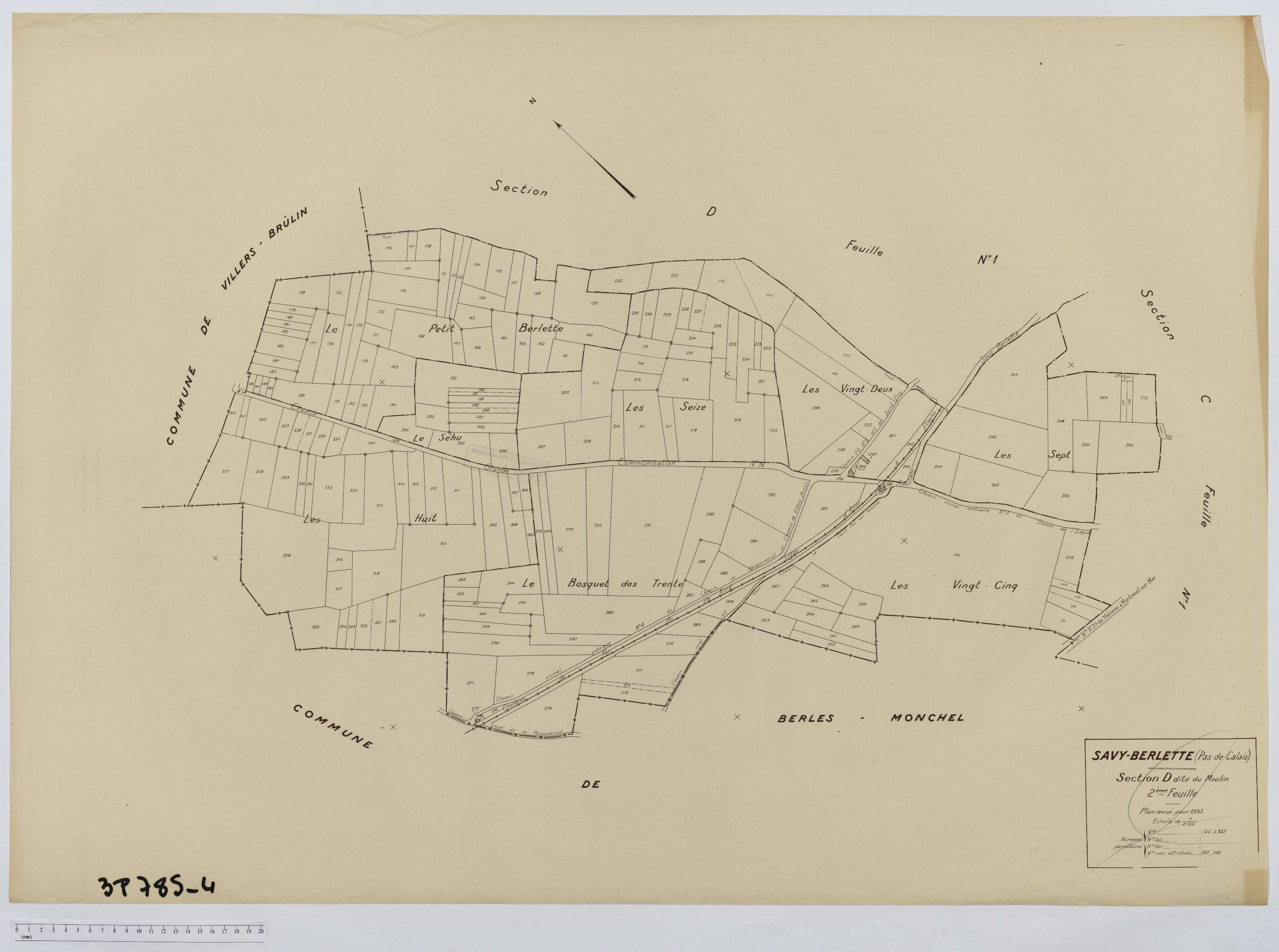 Savy-Berlette - Section D, feuille 2.