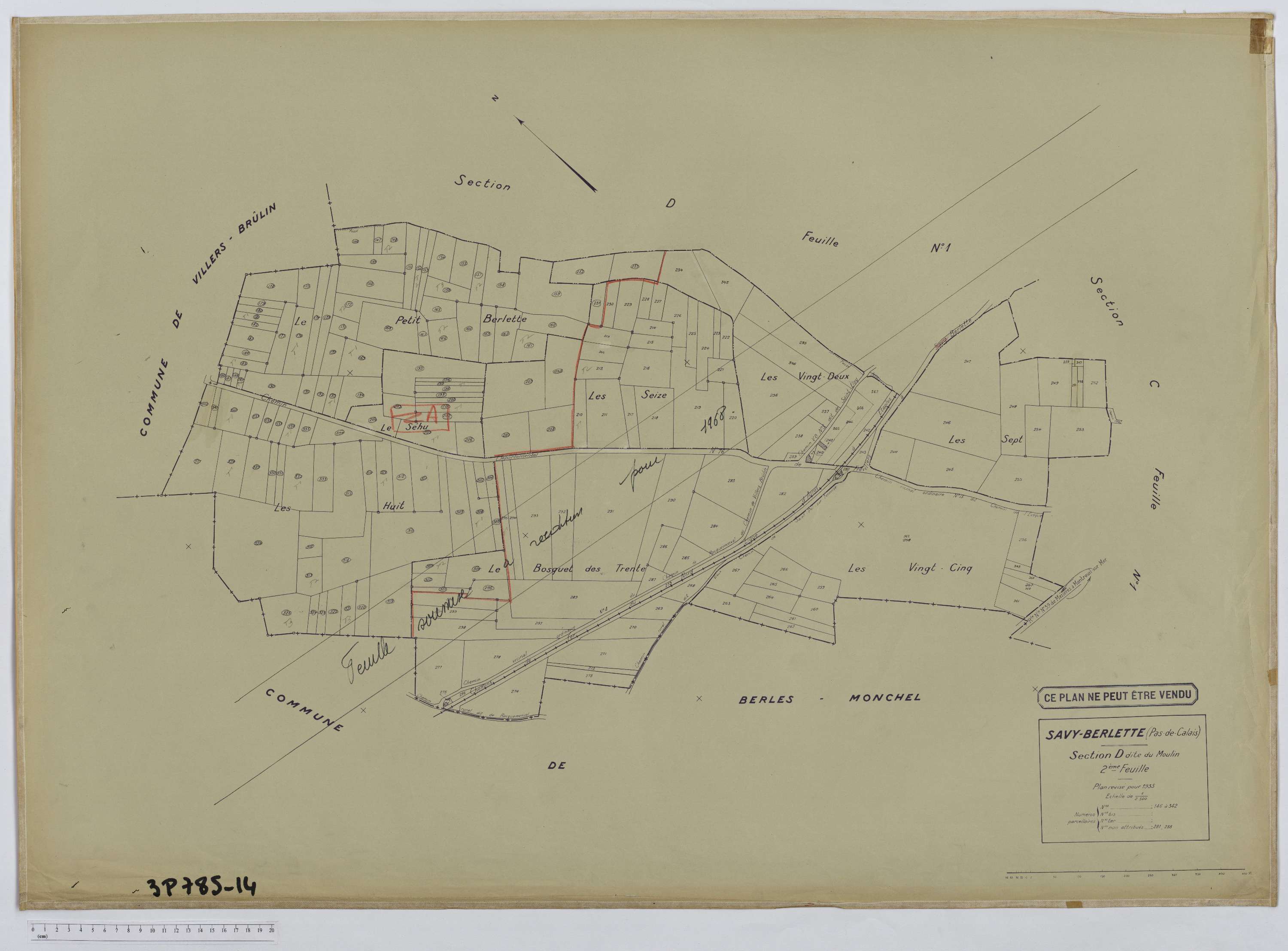 Savy-Berlette - Section D, feuille 2.