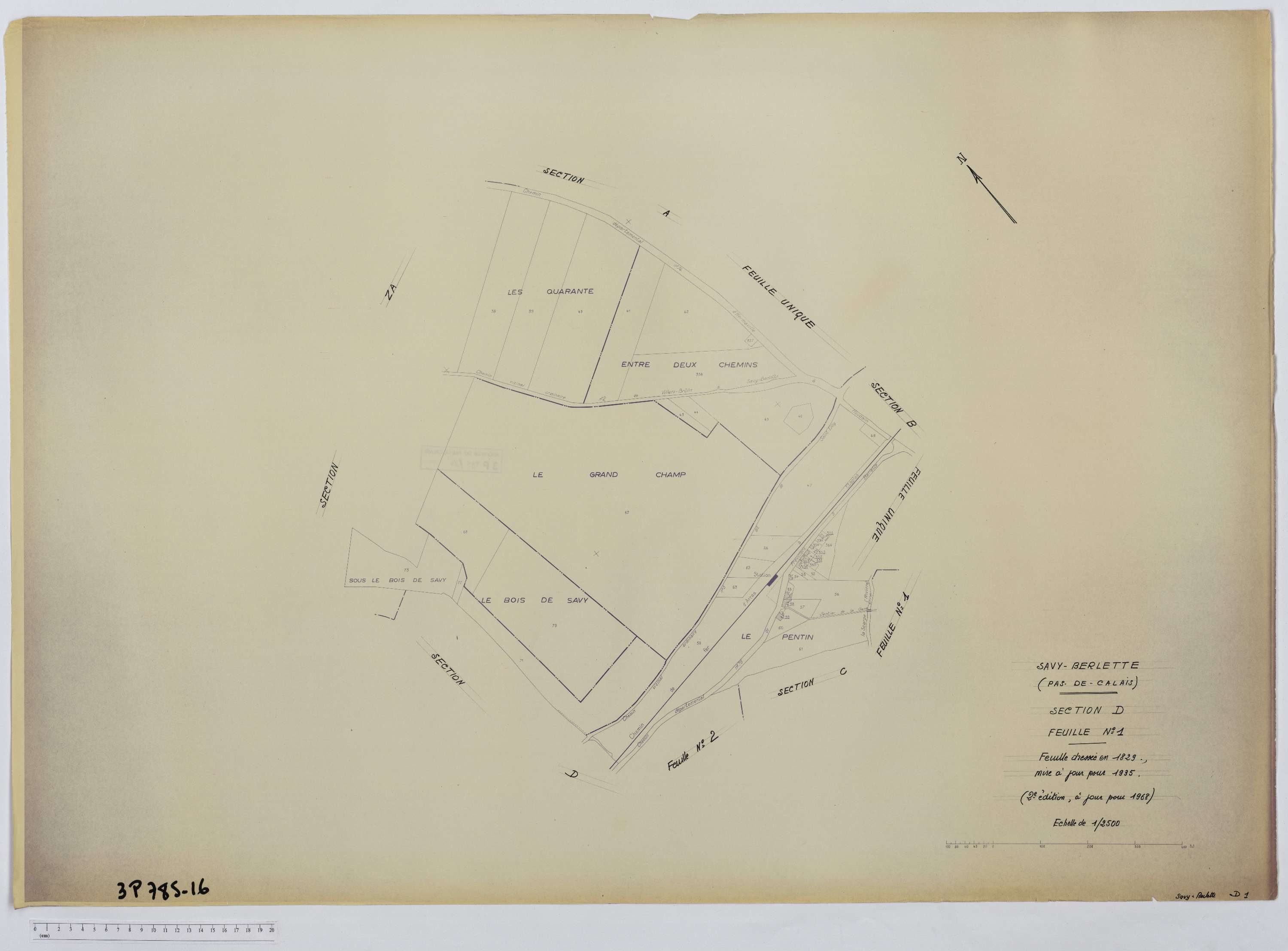 Savy-Berlette - Section D, feuille 1.