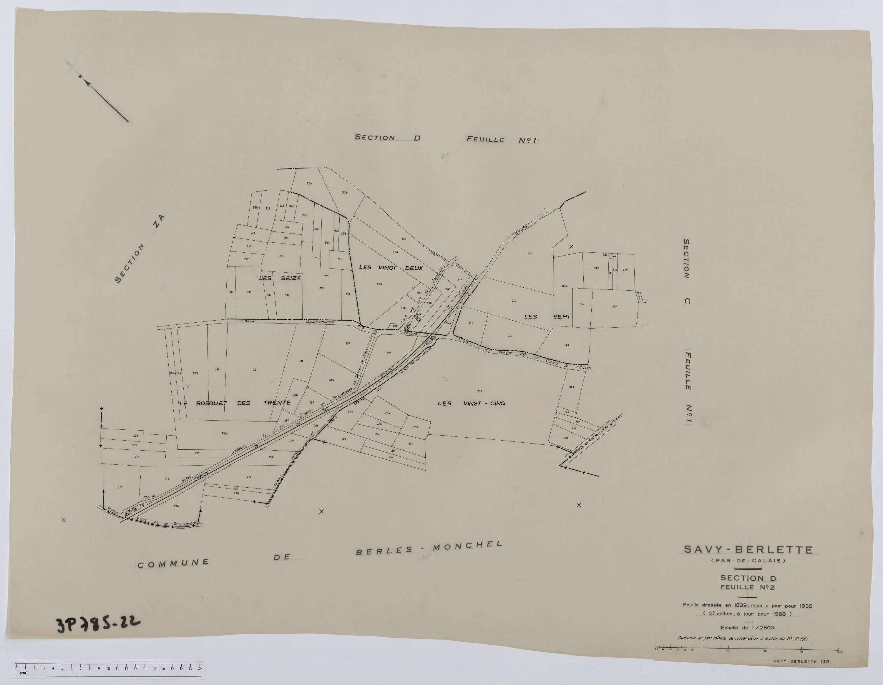 Savy-Berlette - Section D, feuille 2.