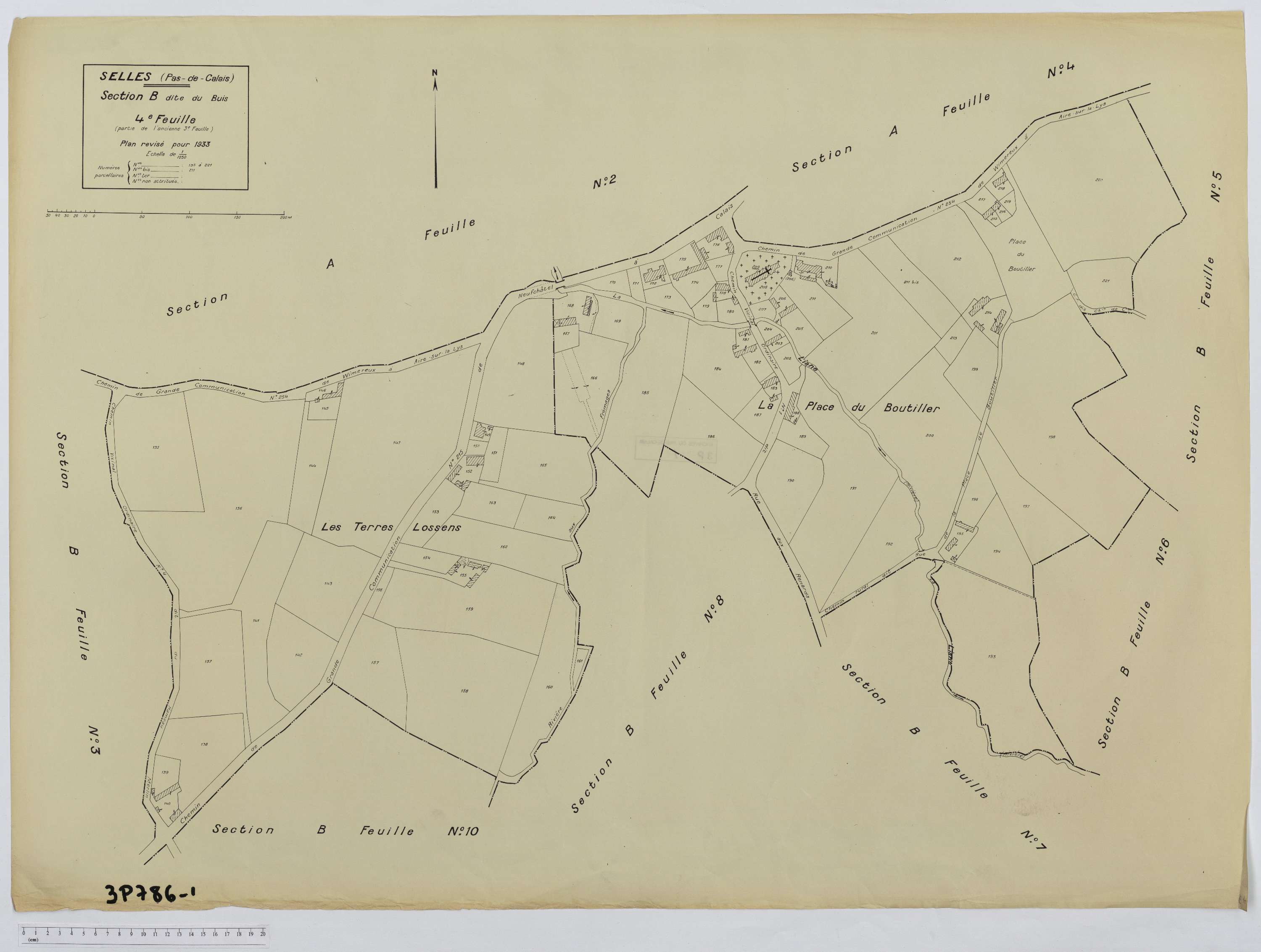 Selles - Section B, feuille 4.