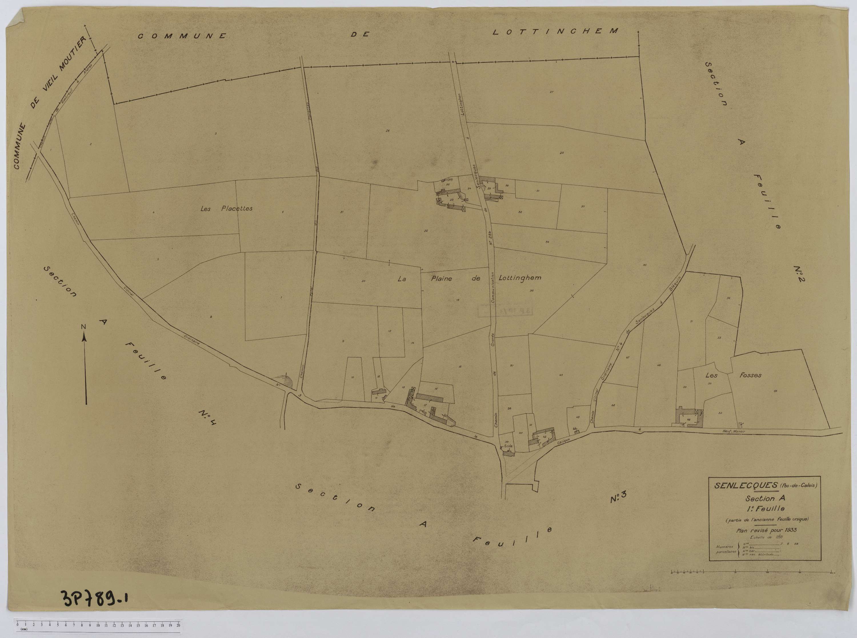 Senlecques - Section A, feuille 1.