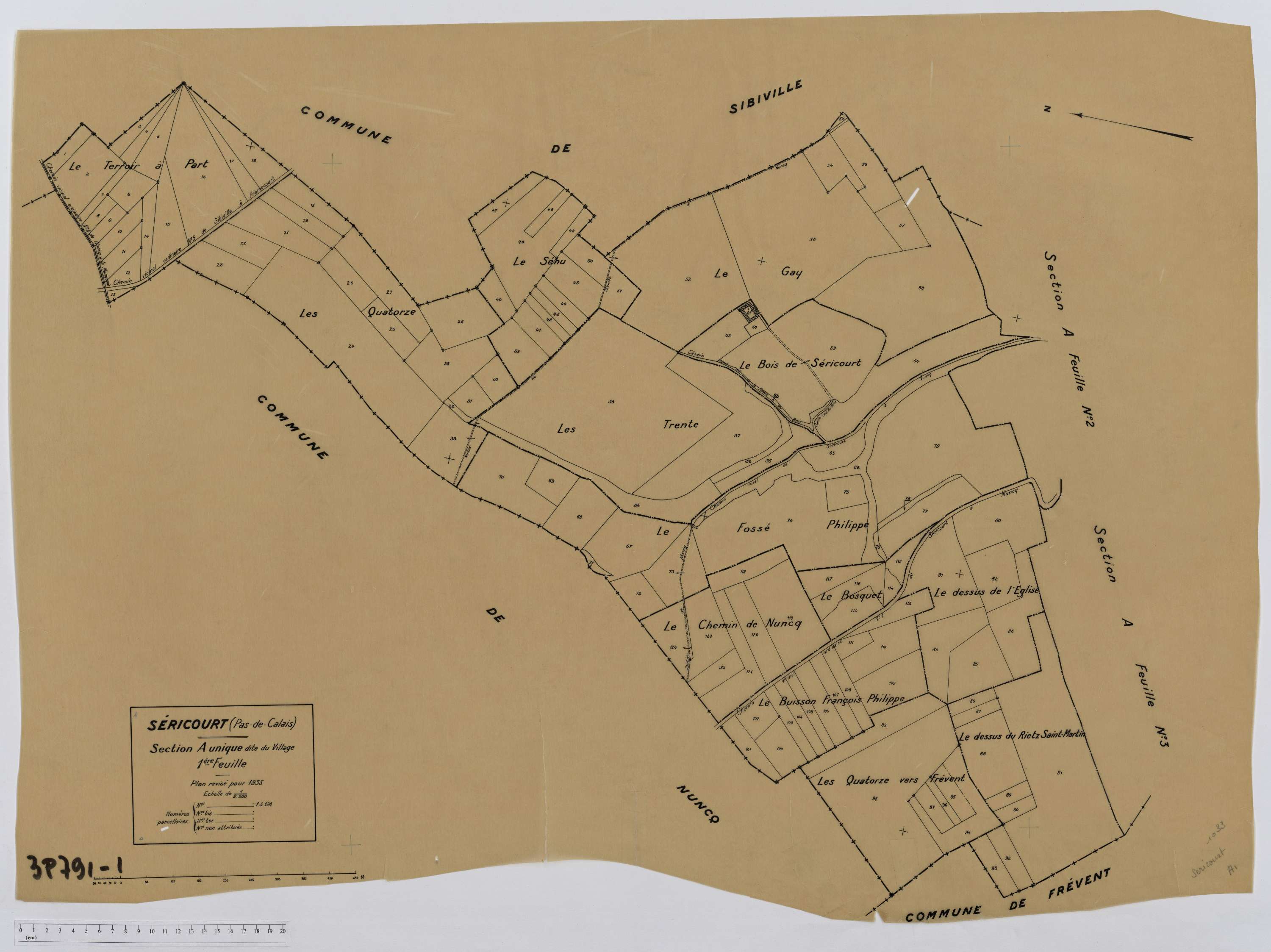 Séricourt - Section A, feuille 1.