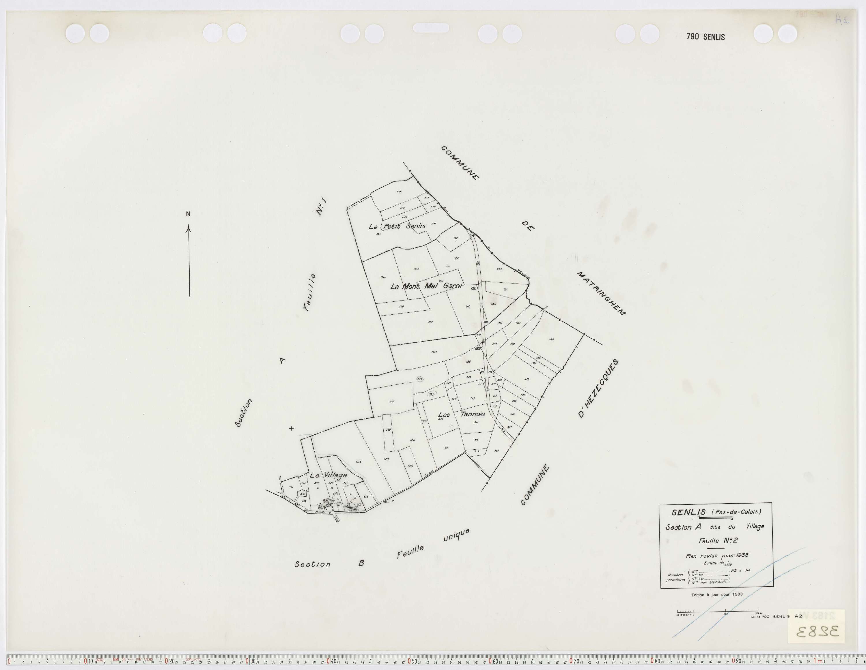 Servins - Section A, feuille 2.