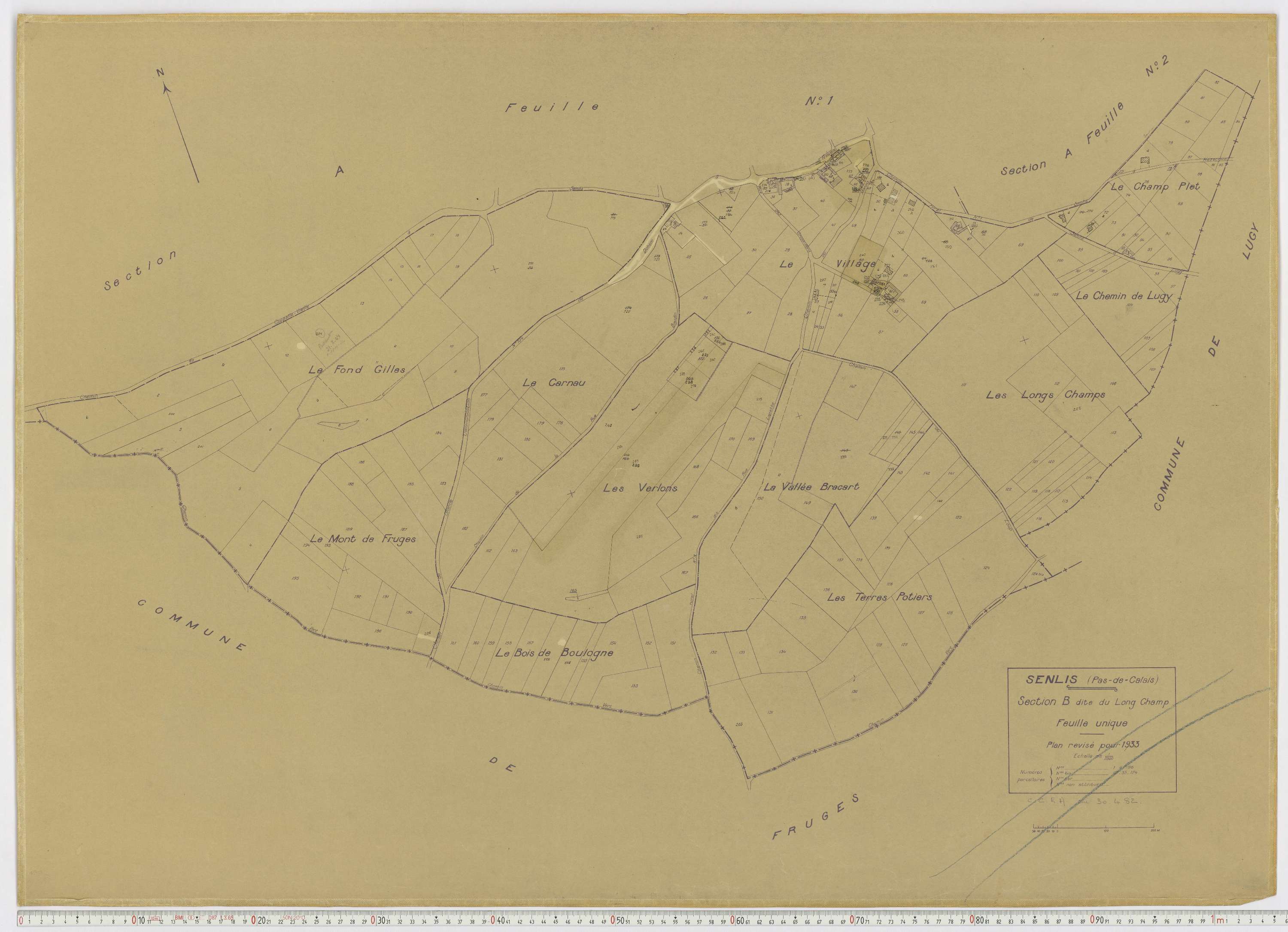 Servins - Section B, feuille 1.